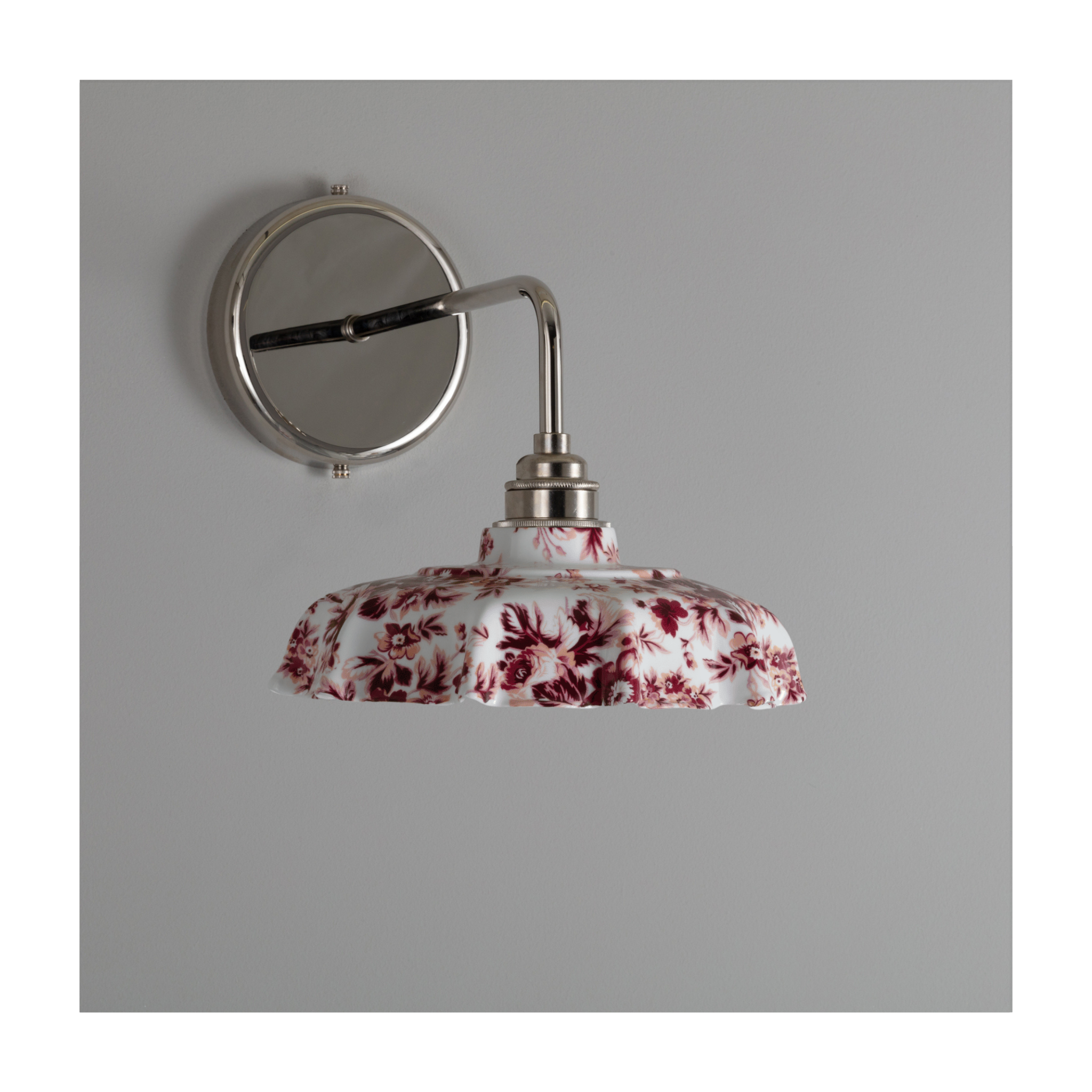 Campbell Claret Epoque Florale Pattern Wall Light