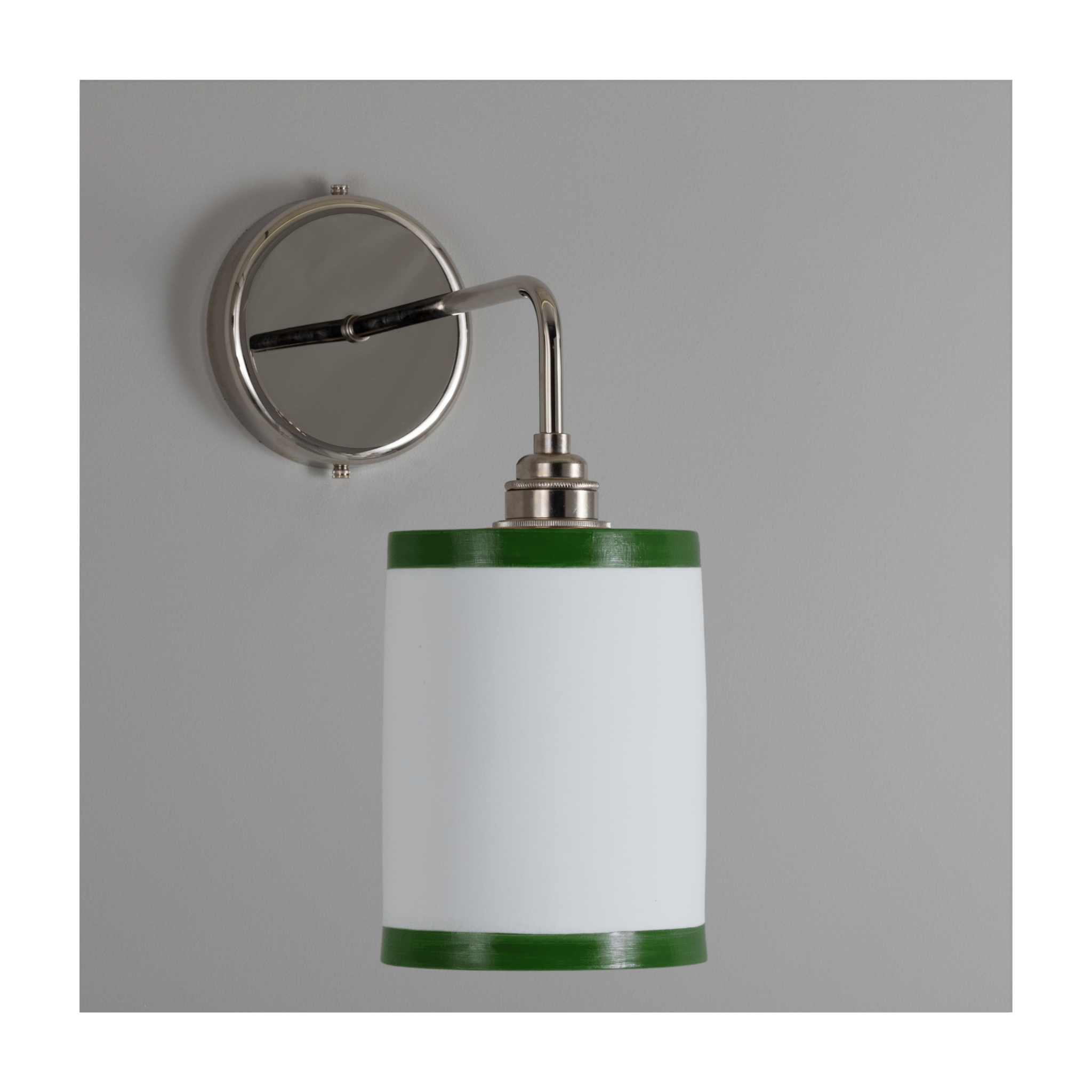 BATHROOM Pea Green Bradwell Hand-painted Trim Wall Light