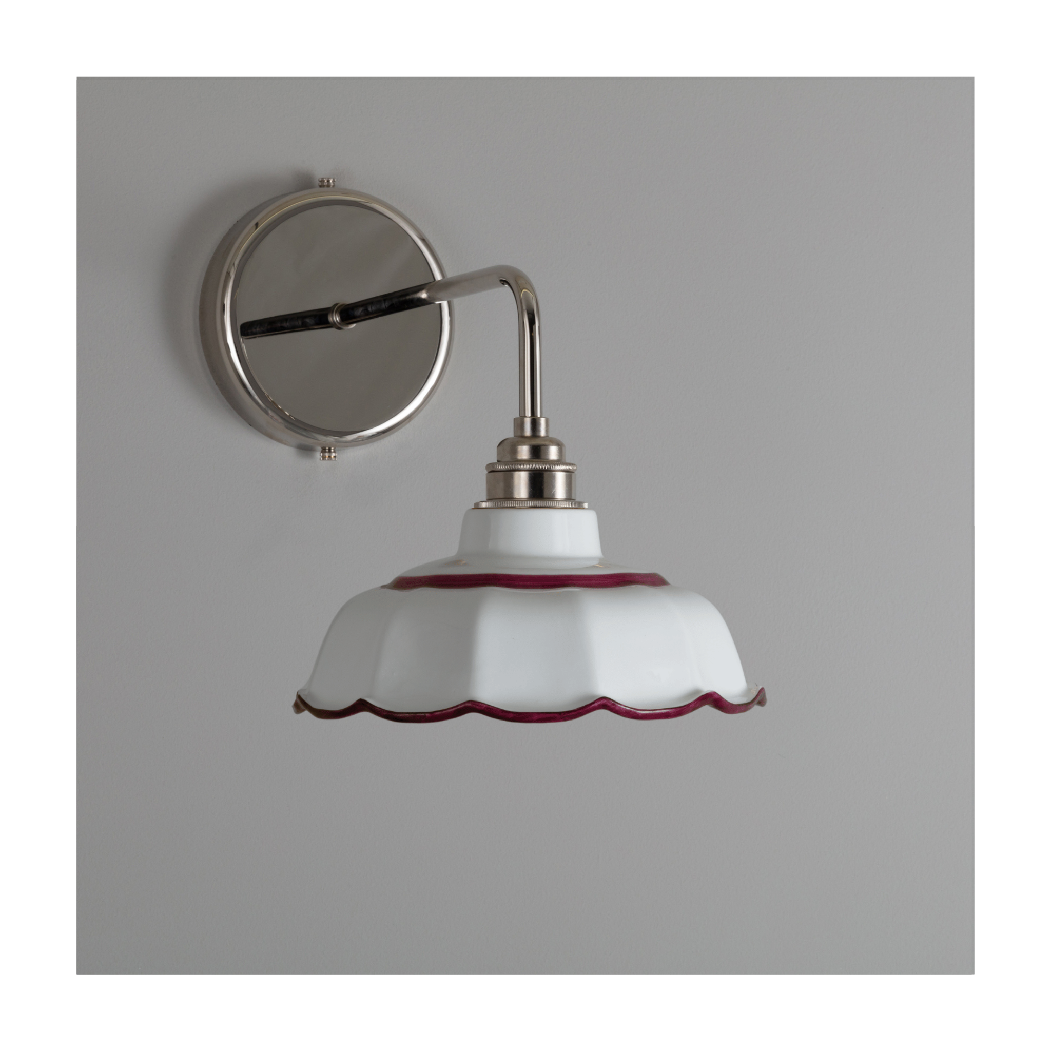 Avalon Hand-painted Claret Trim Wall Light