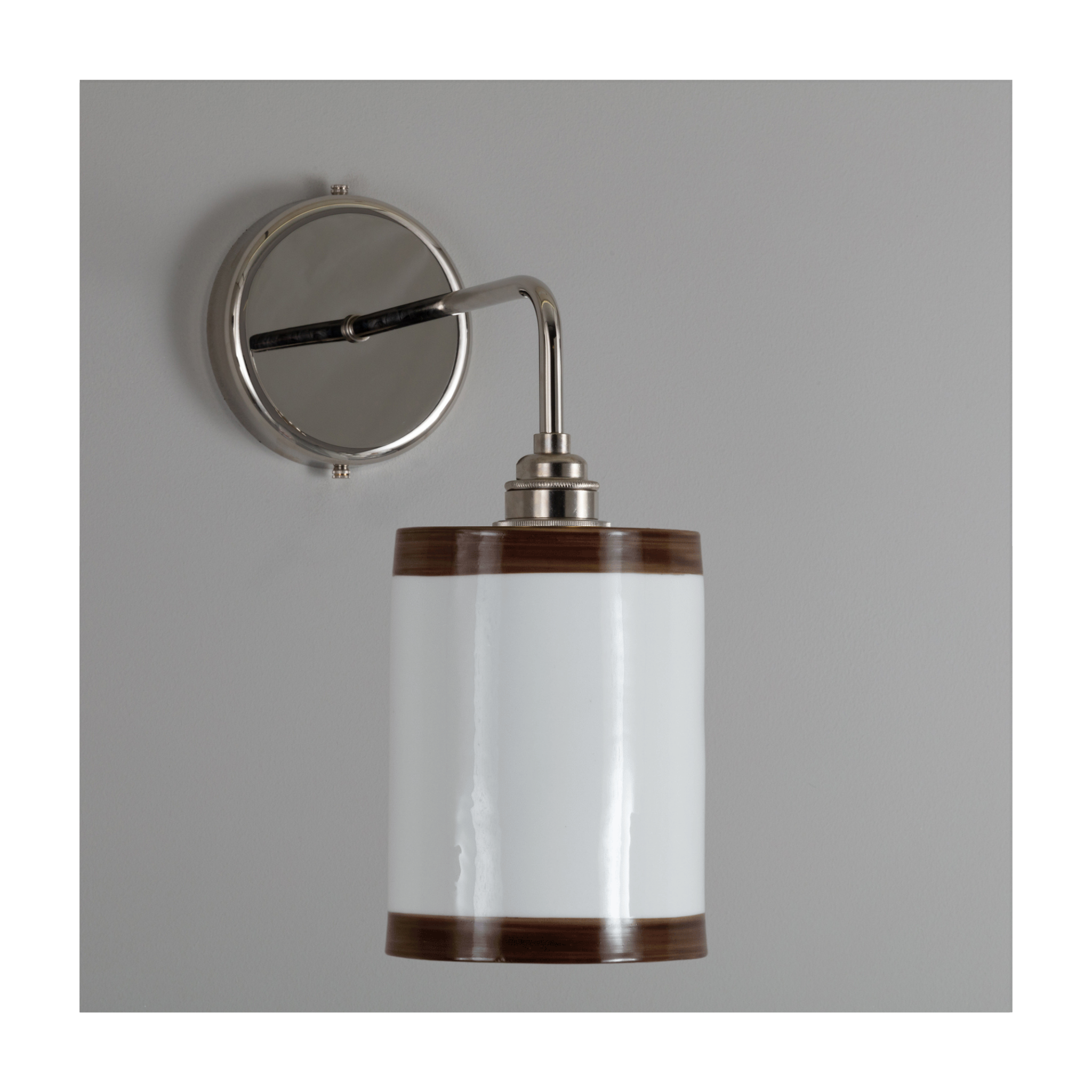 BATHROOM Chocolate Bradwell Hand-painted Trim Wall Light