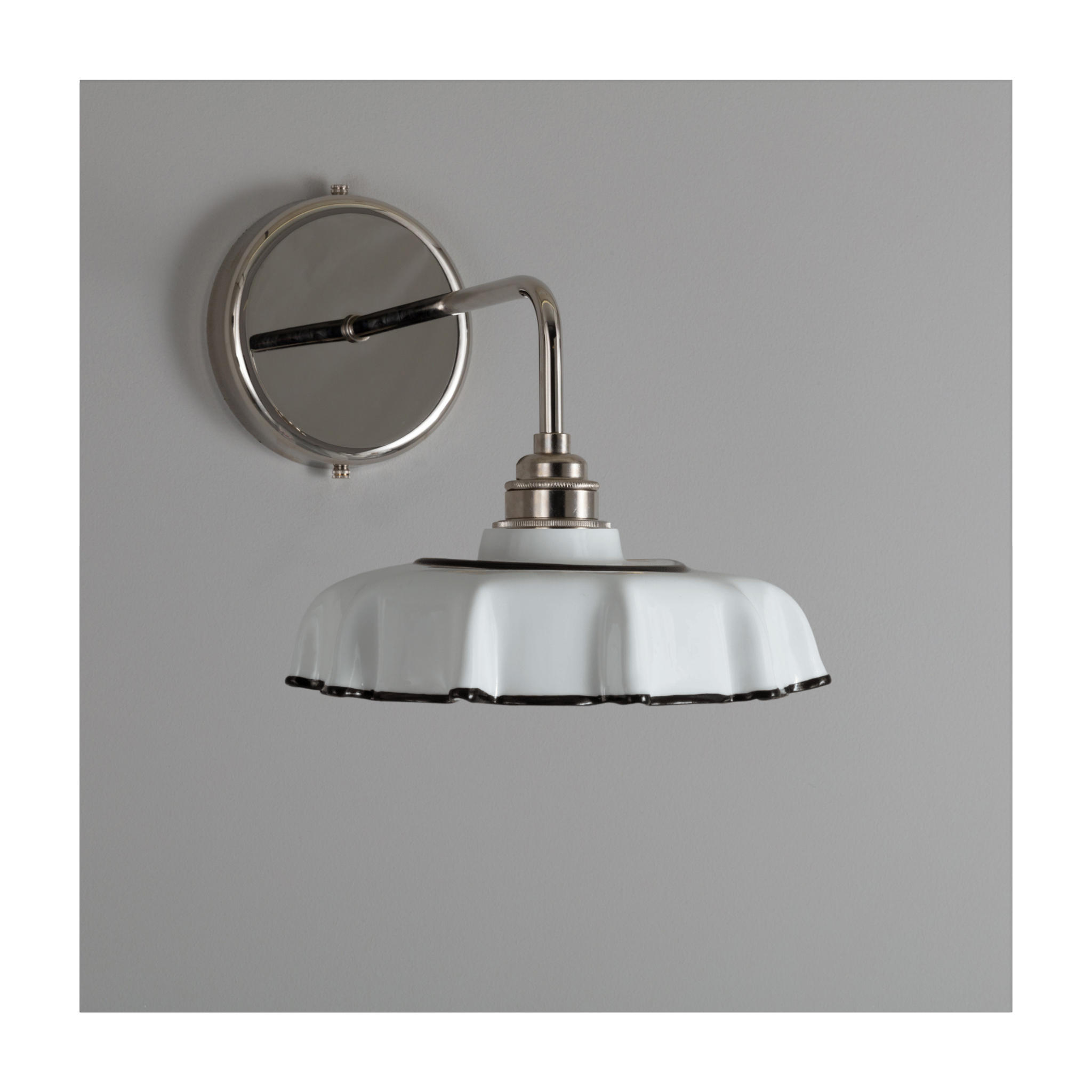 Campbell Bone China Wall Light with Black Hand-Painted Trim