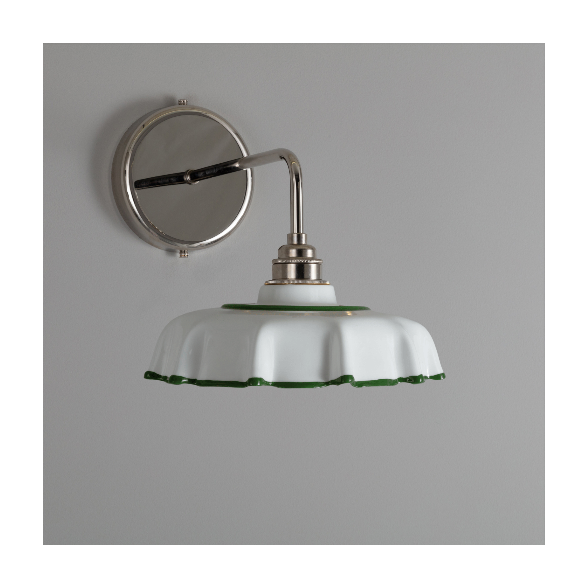 BATHROOM Pea Green Campbell Hand-painted Trim Wall Light