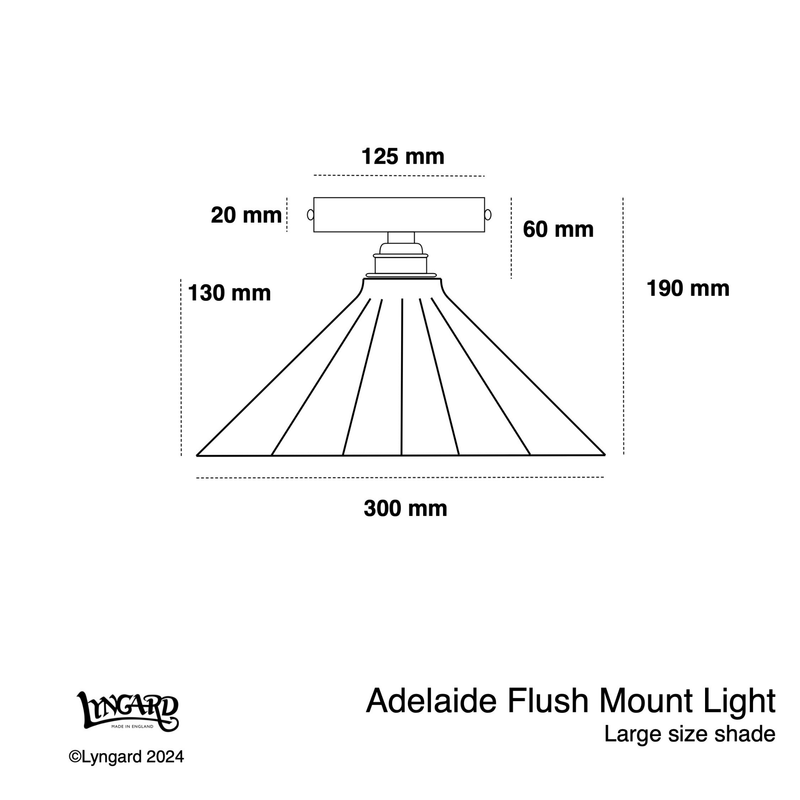 Adelaide Rose Gloss Colour Flush Mount Light specifications