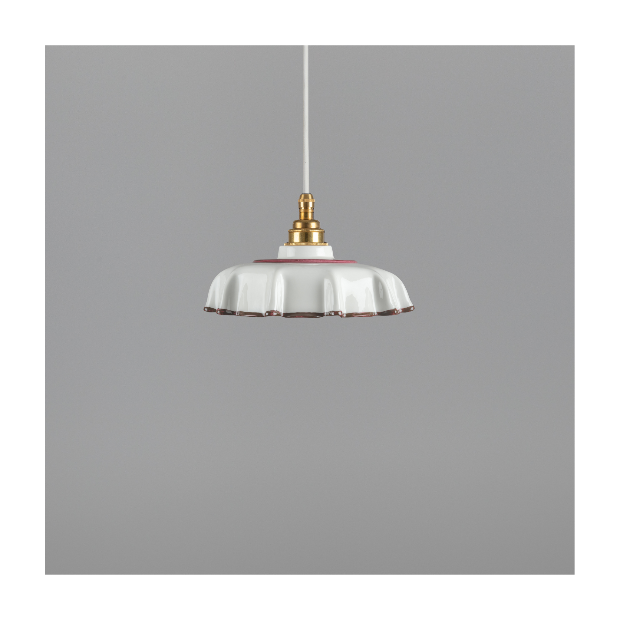 Campbell Bone China Pendant with Chocolate Hand-Painted Trim