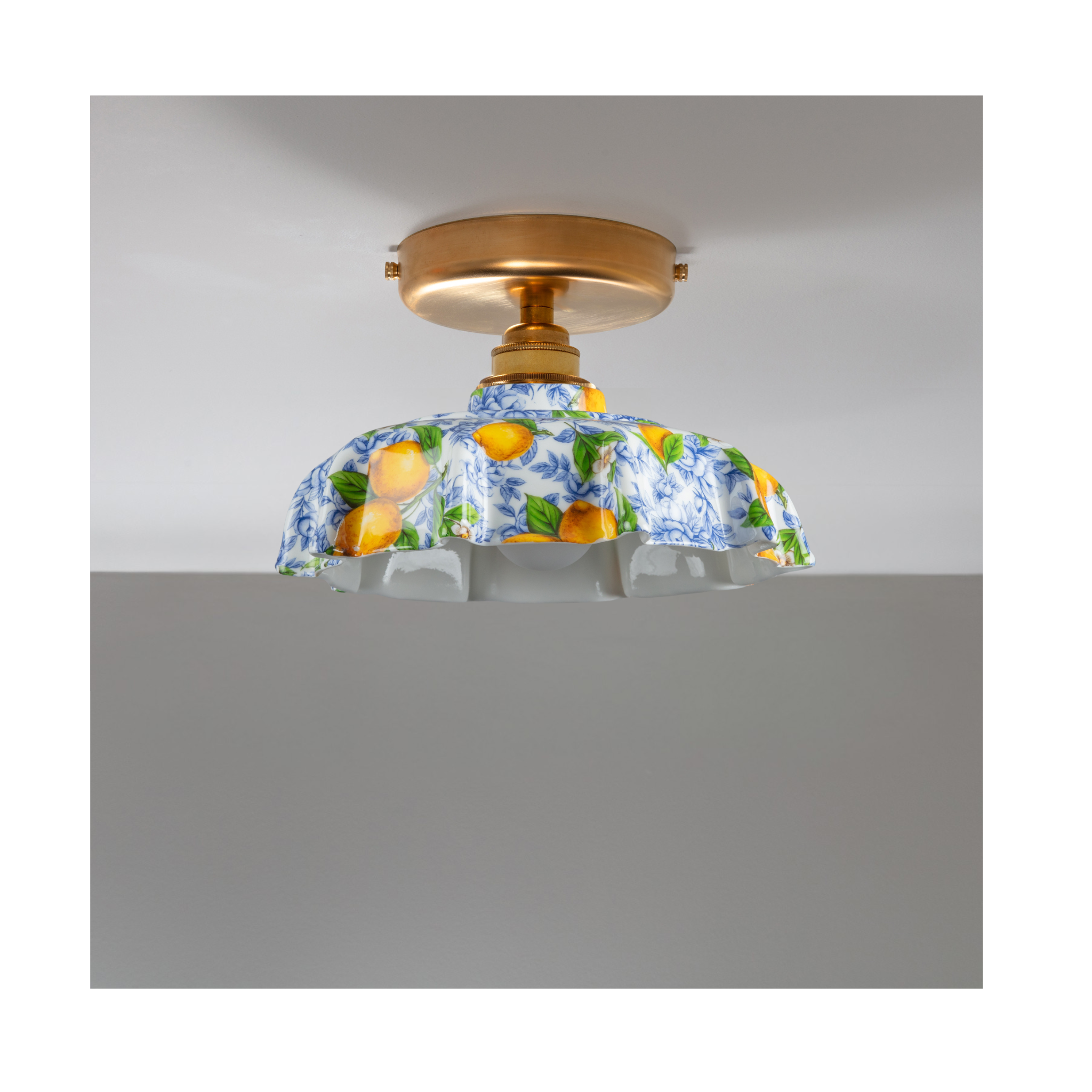 BATHROOM Citroens d'Azur Campbell Pattern Flush Mount Light
