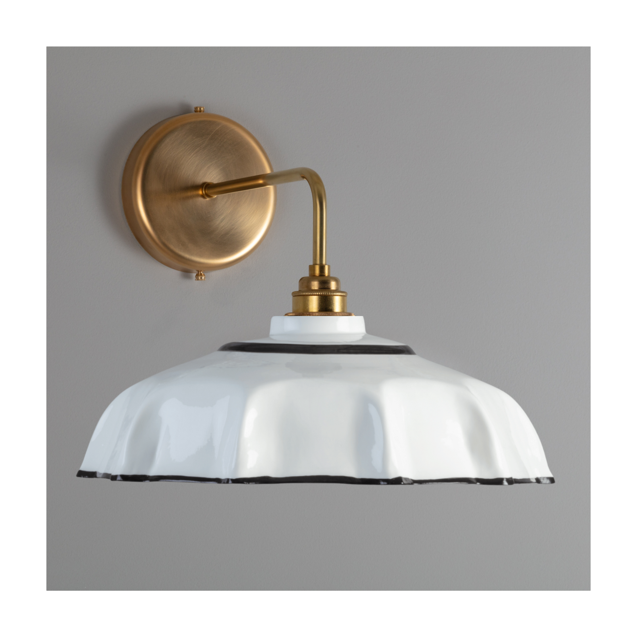 Campbell Bone China Wall Light with Black Hand-Painted Trim