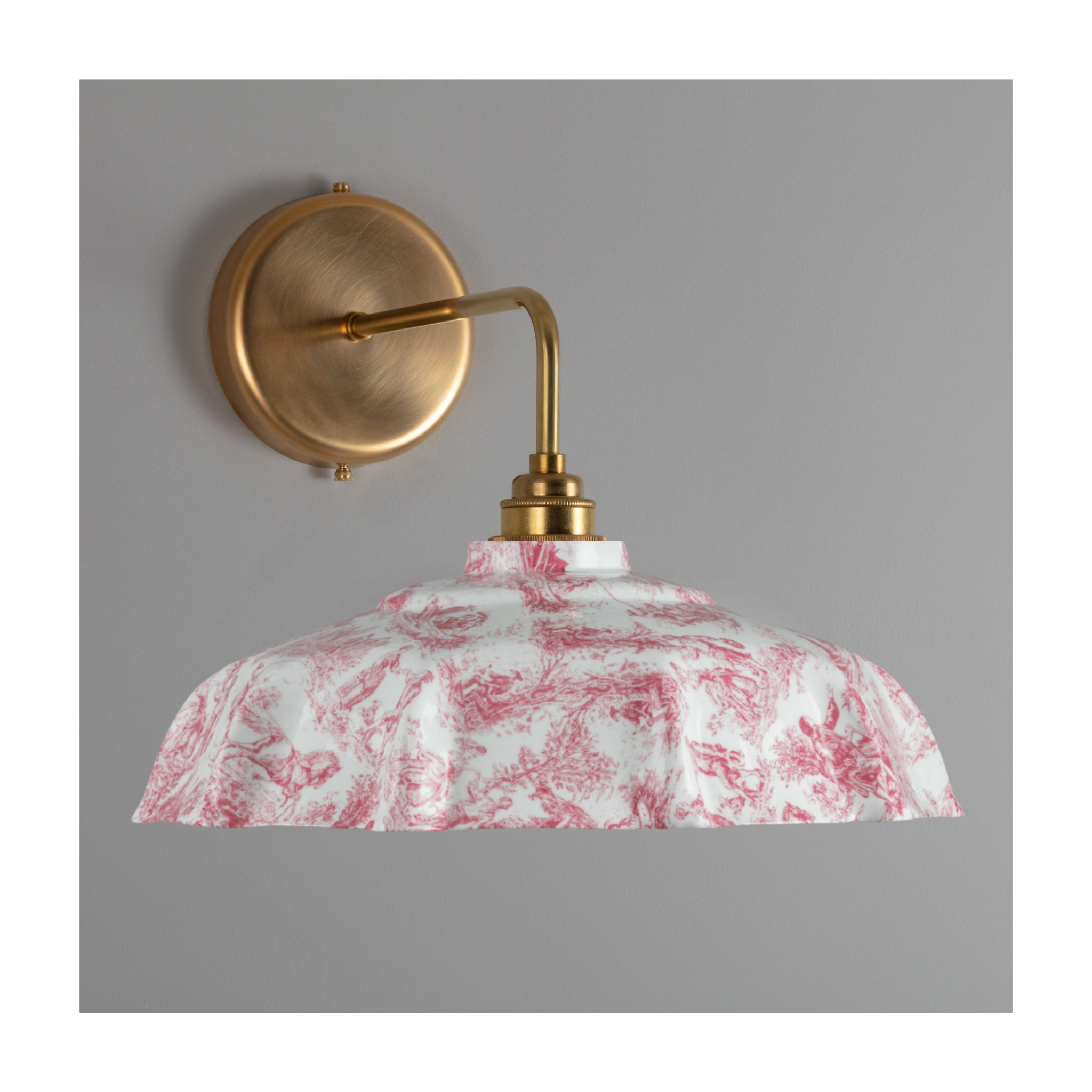 Campbell Claret Toile du Jouy Pattern Wall Light
