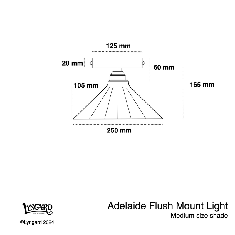Adelaide Rose Gloss Colour Flush Mount Light specifications