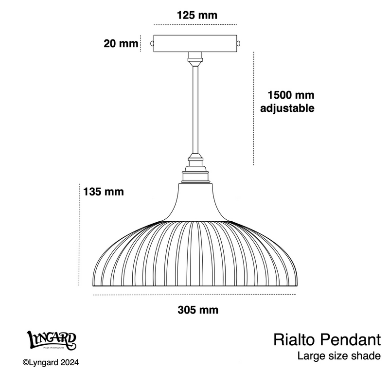 Rialto White Pendant specifications