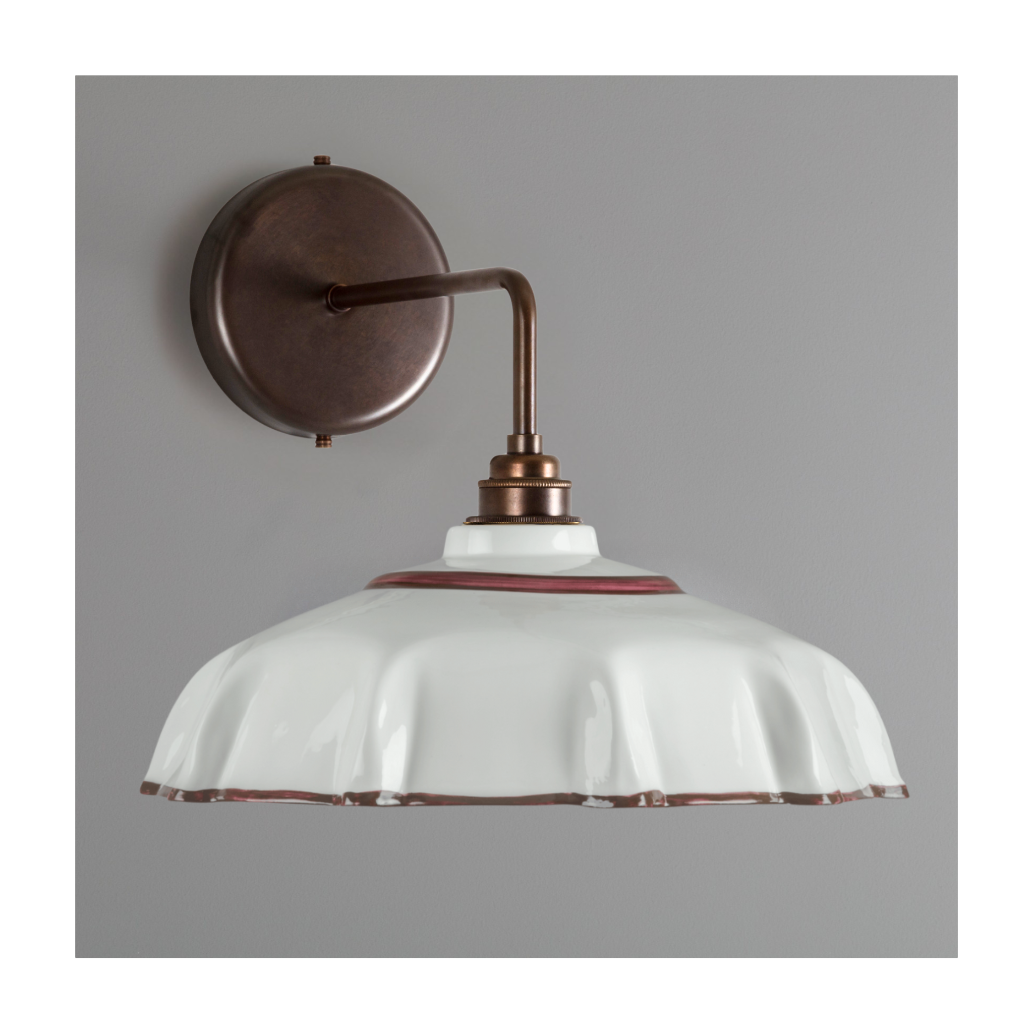 Campbell Chocolate Hand-painted Trim Wall Light