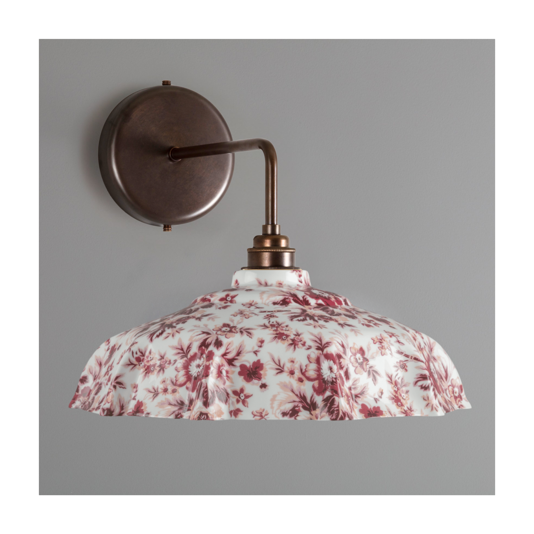 Campbell Claret Epoque Florale Pattern Wall Light