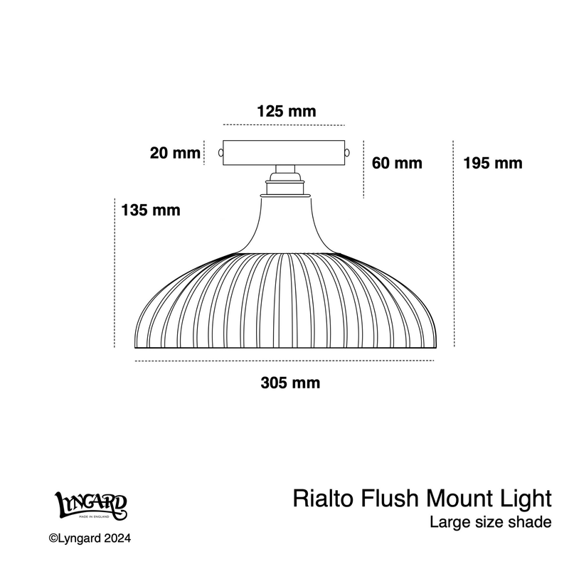 Rialto White Flush Mount Light specifications