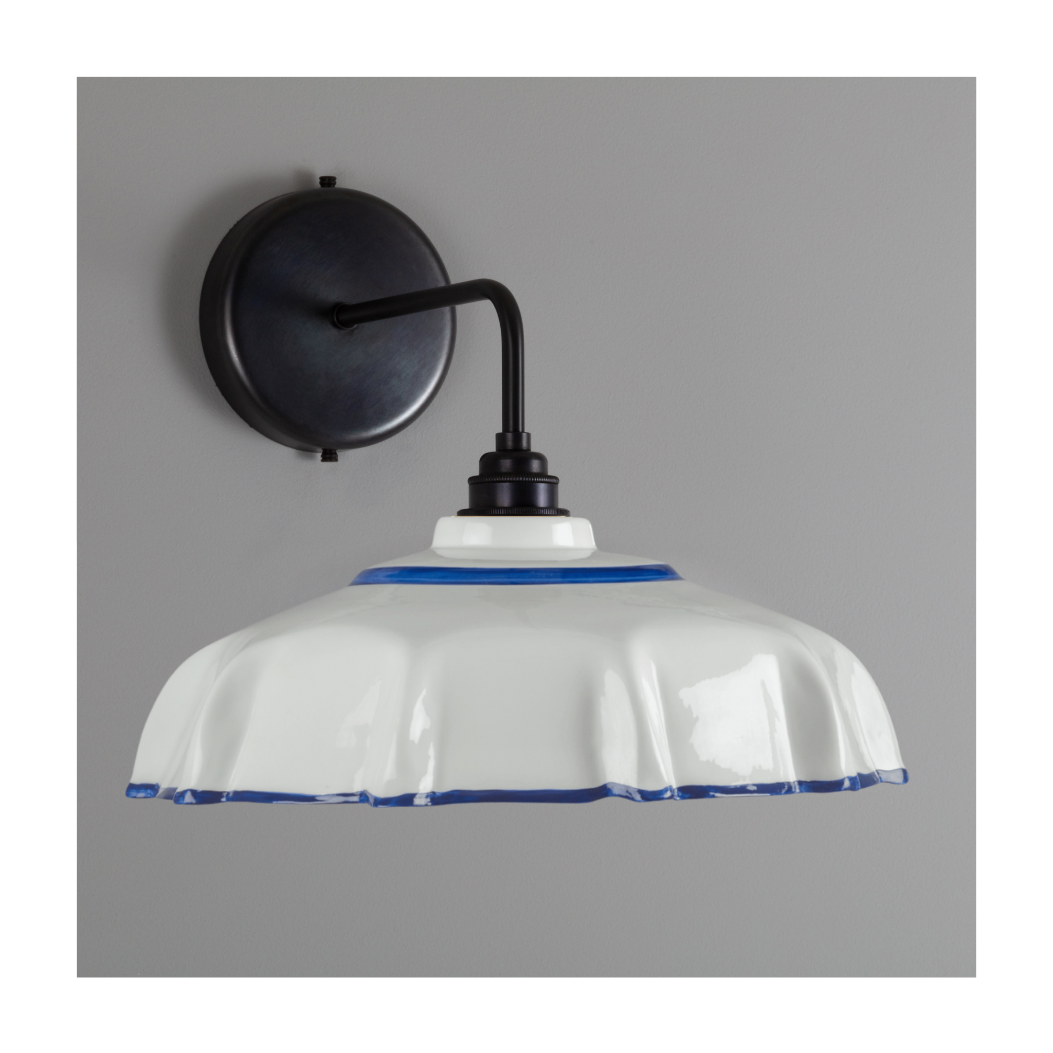 Campbell Delft Hand-painted Trim Wall Light