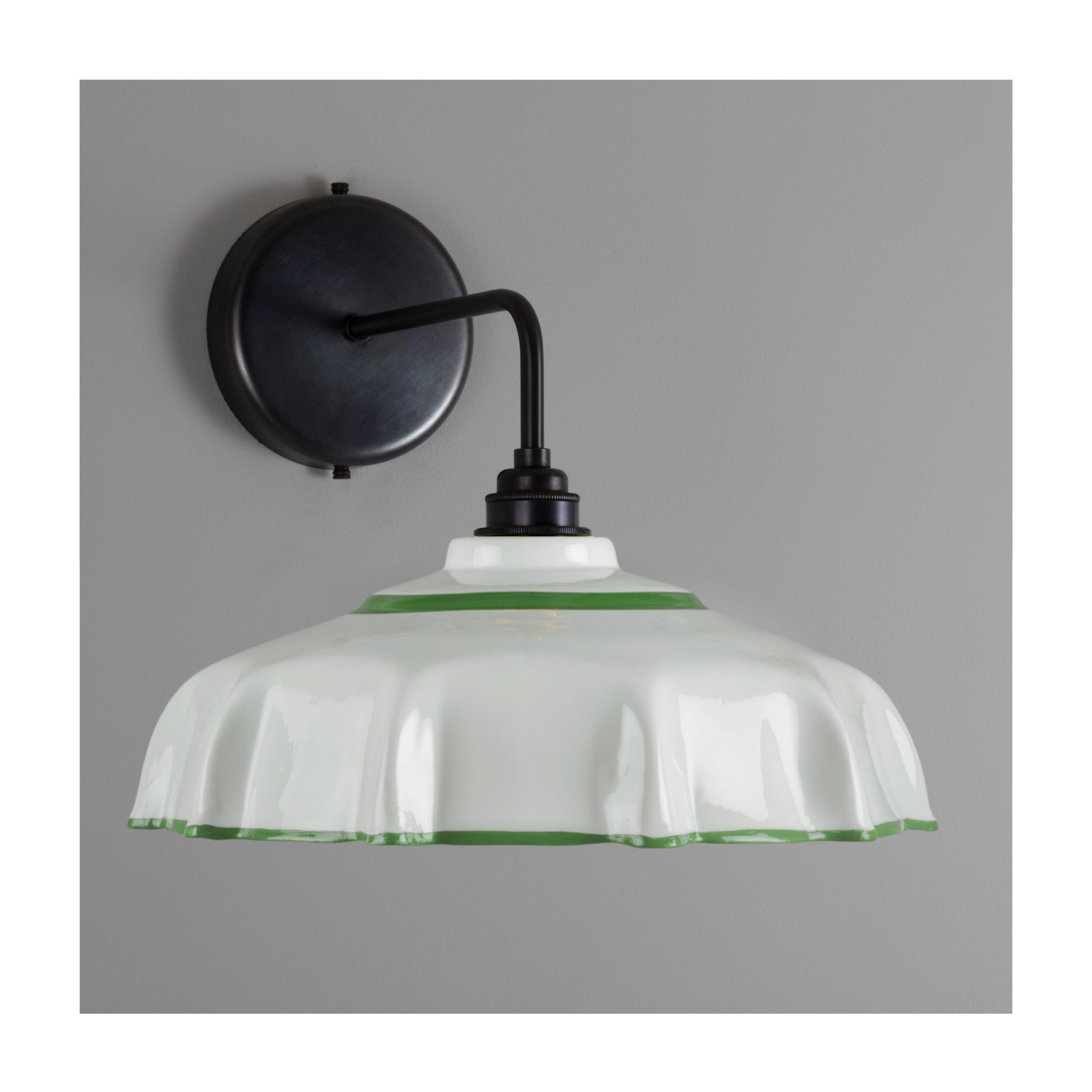 Campbell Pea Green Hand-painted Trim Wall Light