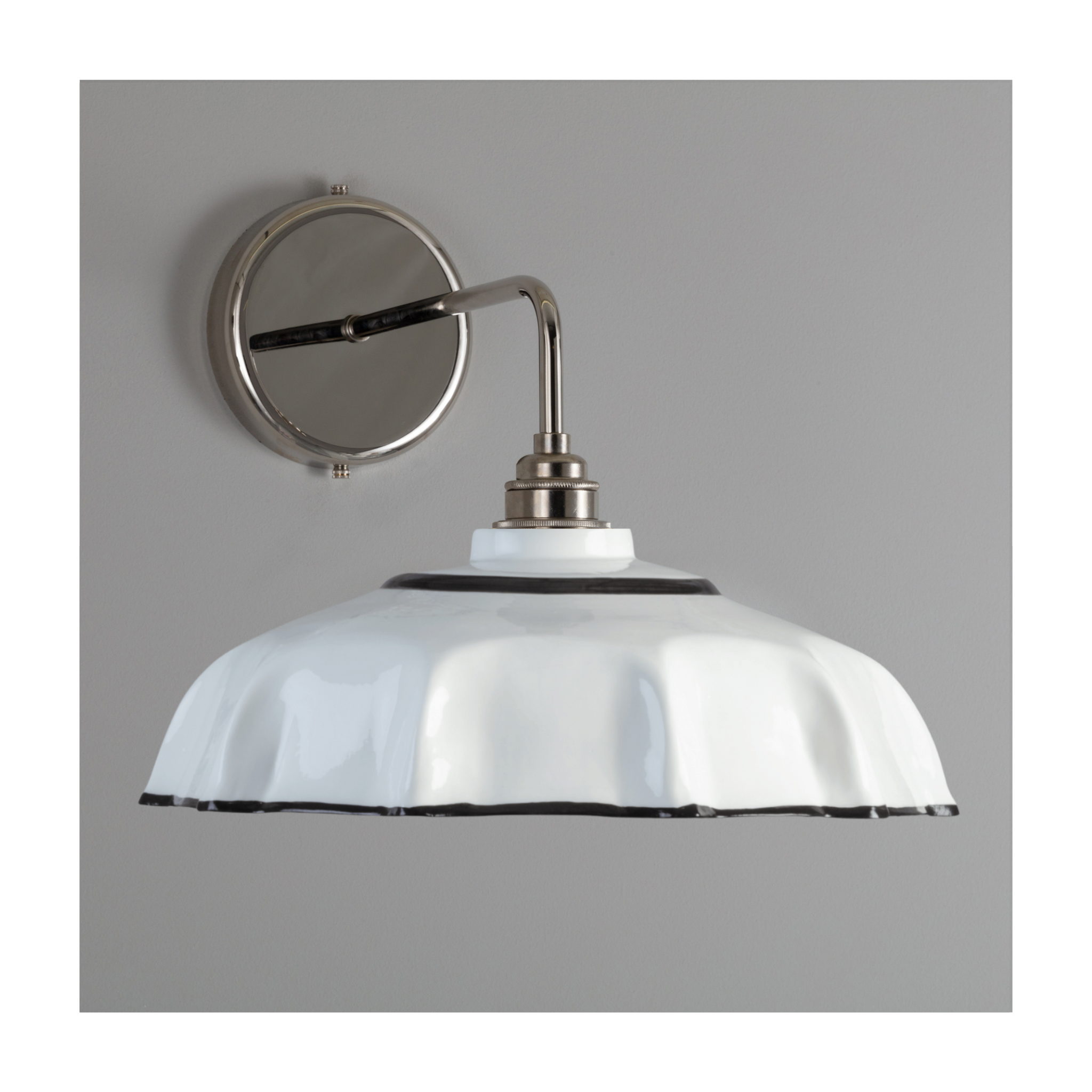 Campbell Bone China Wall Light with Black Hand-Painted Trim