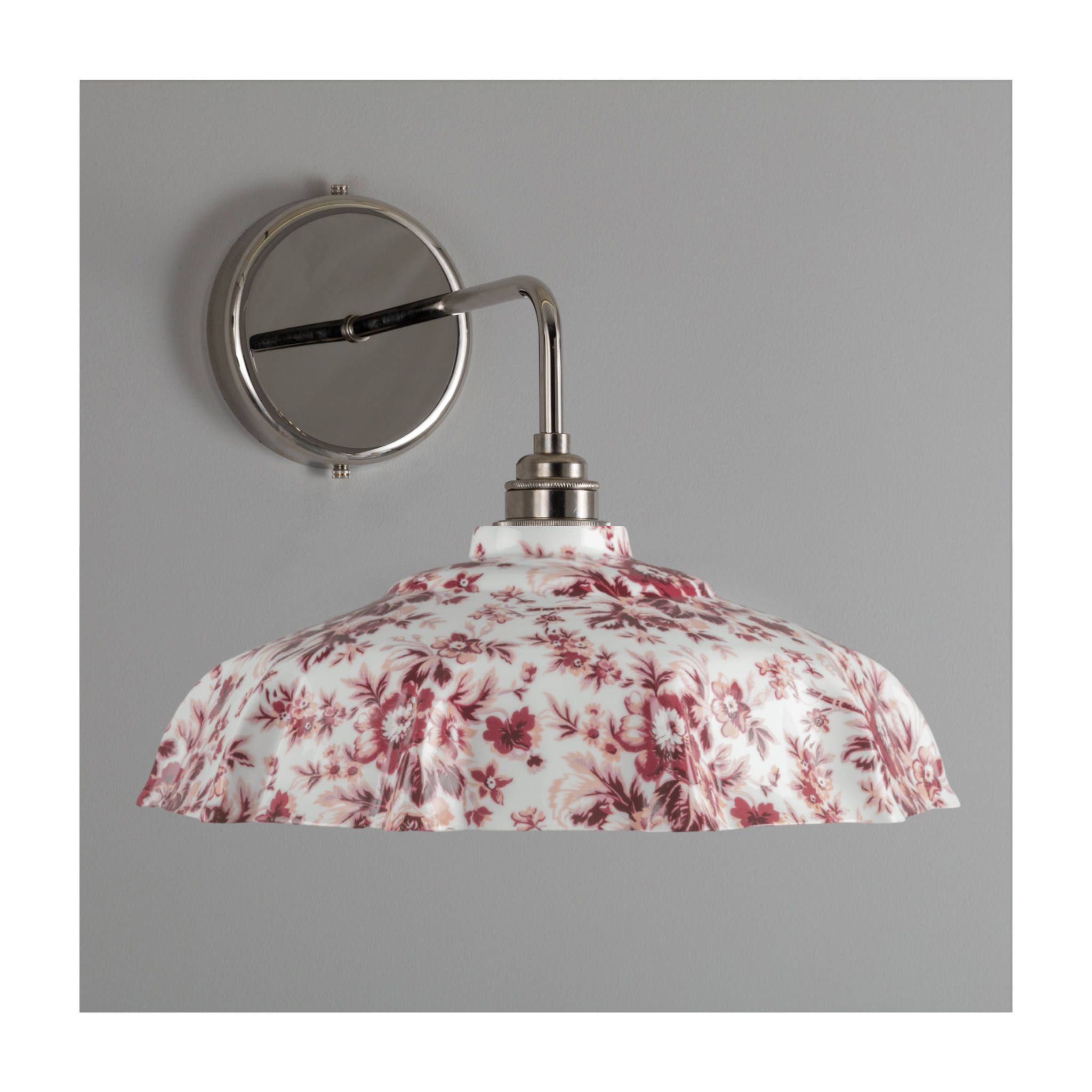 Campbell Claret Epoque Florale Pattern Wall Light