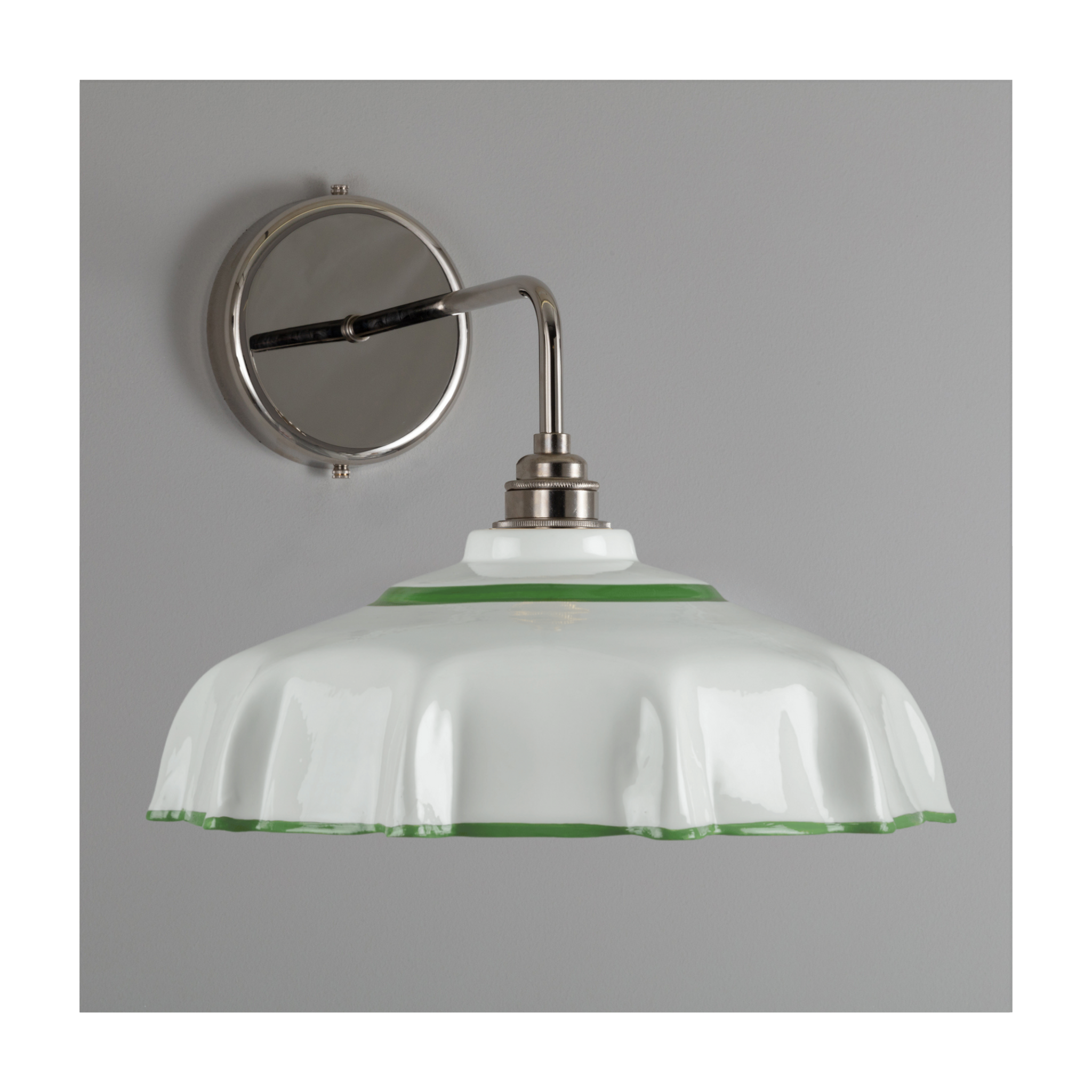 Campbell Pea Green Hand-painted Trim Wall Light