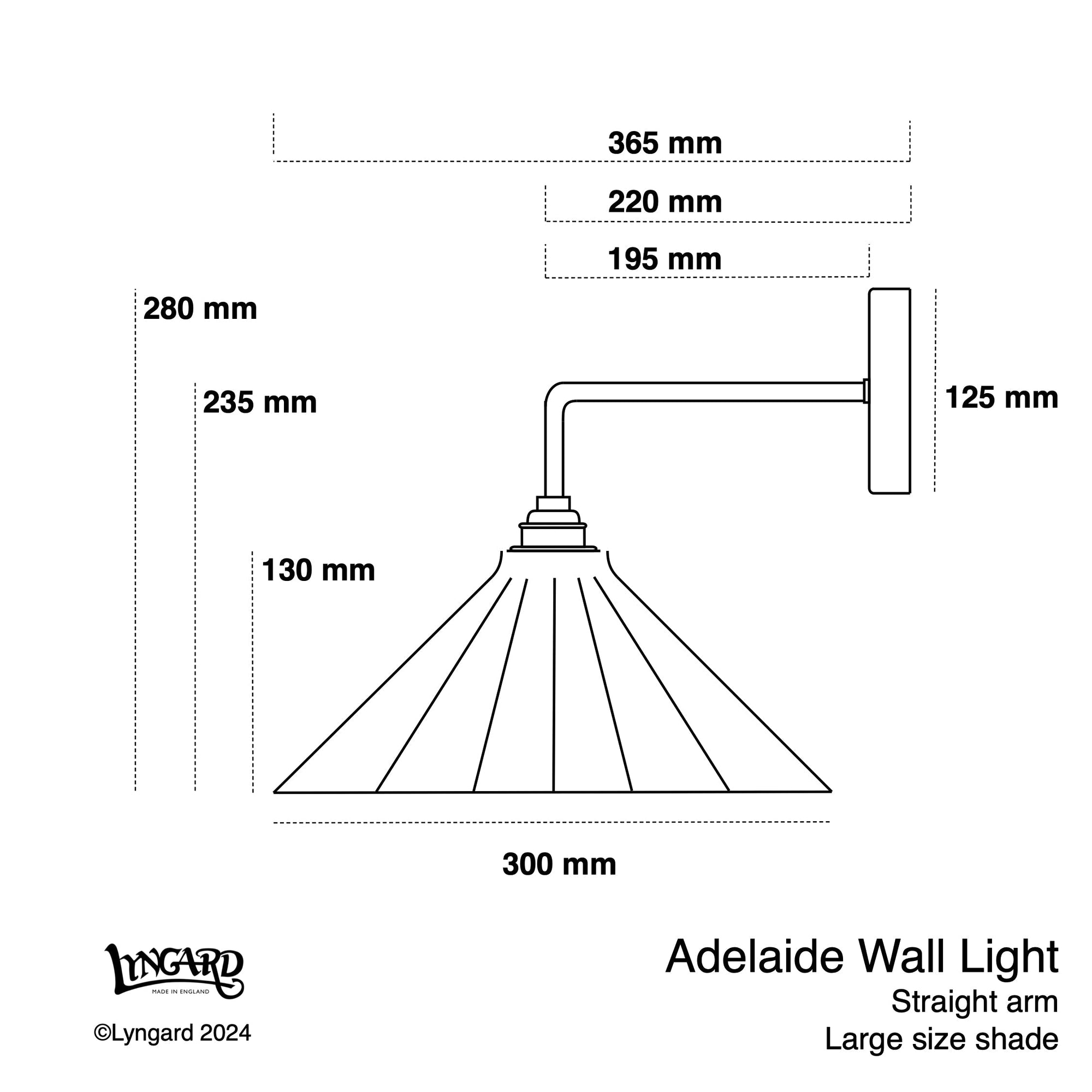 Adelaide Colour Straight Arm Wall Light