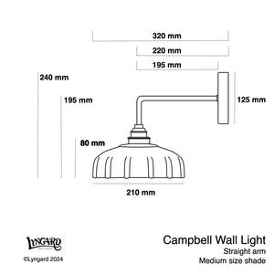 Campbell Pattern Straight Arm Wall Light