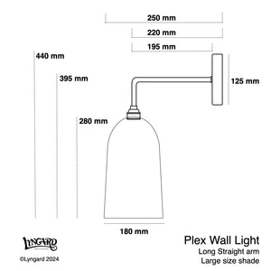 Plex Large Straight Arm Wall Light