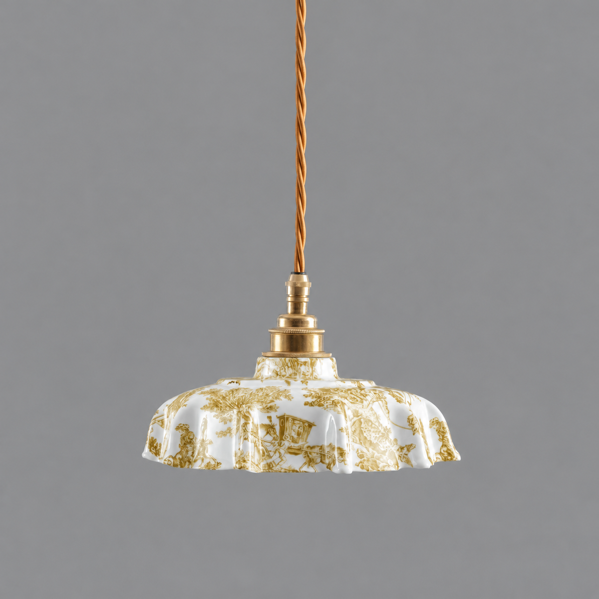 NEW Campbell Old Gold Toile du Jouy Pattern Pendant