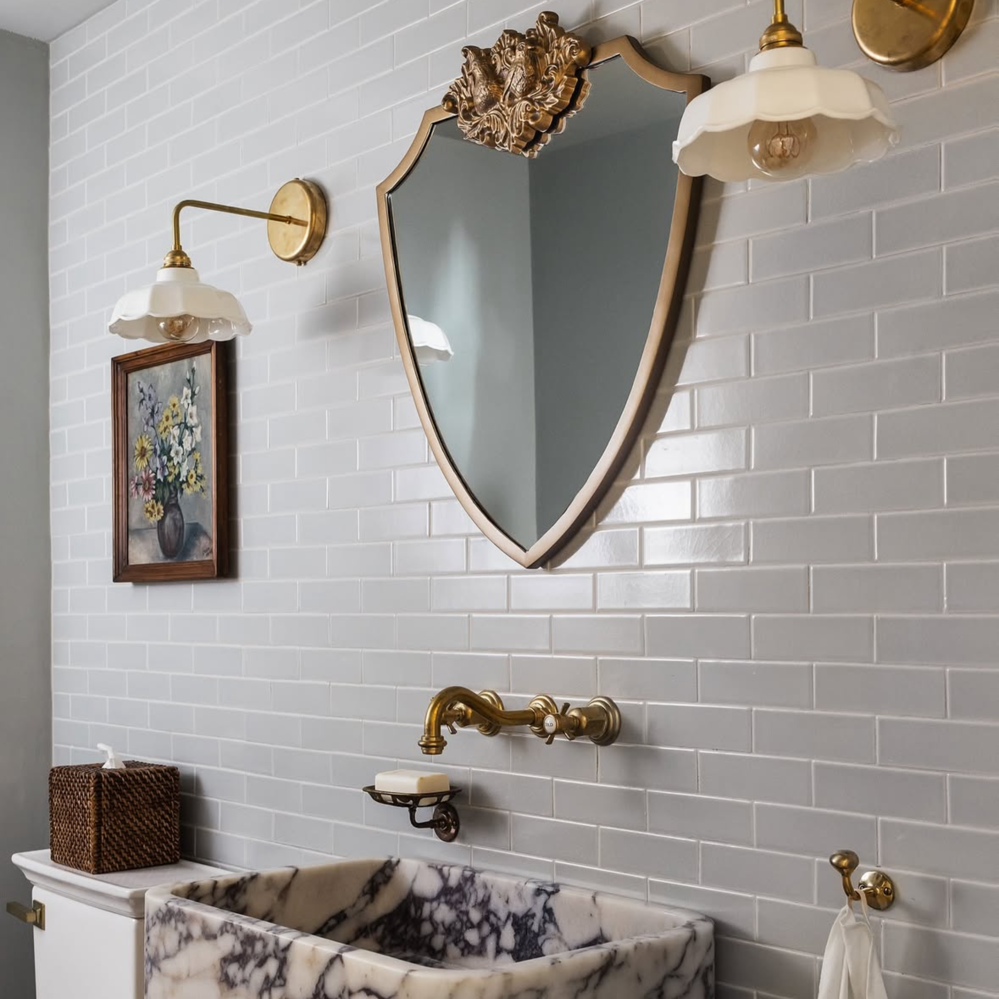 BATHROOM Avalon White Wall Light