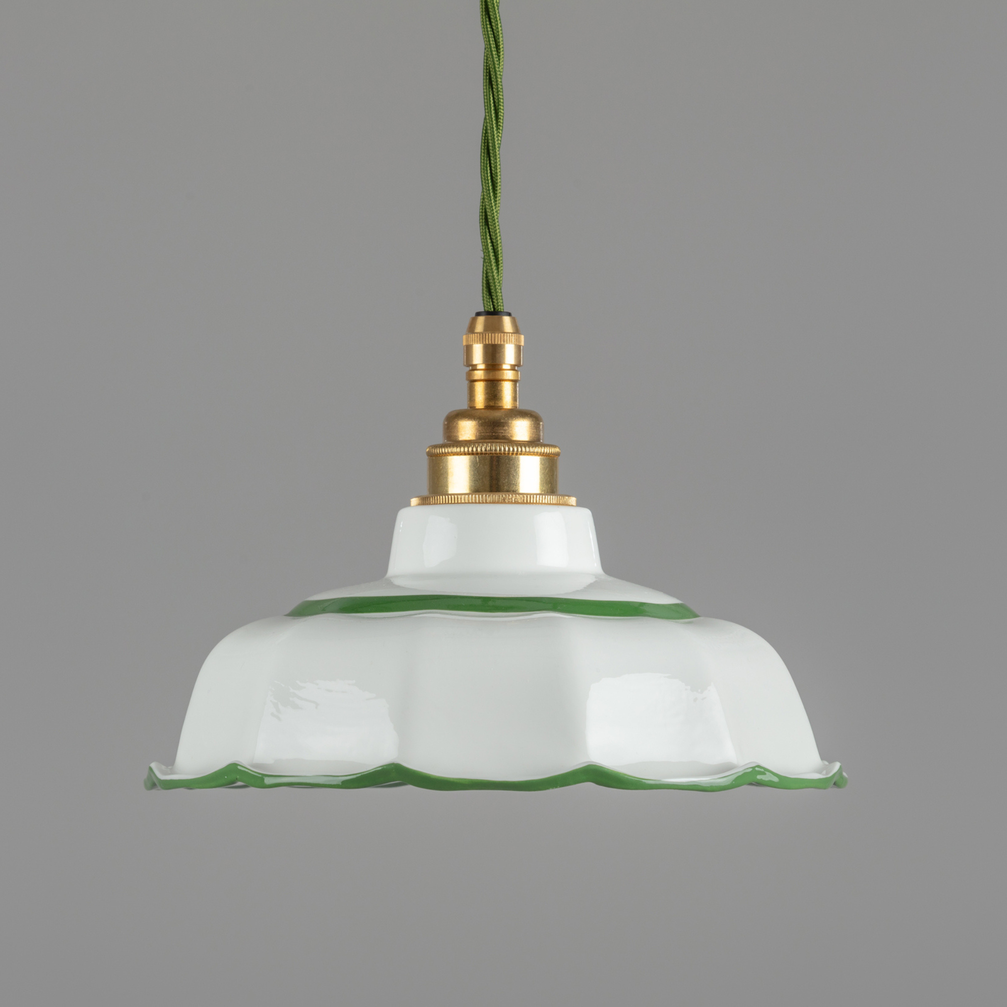 Avalon Pendant with Pea Green Hand-Painted Trim