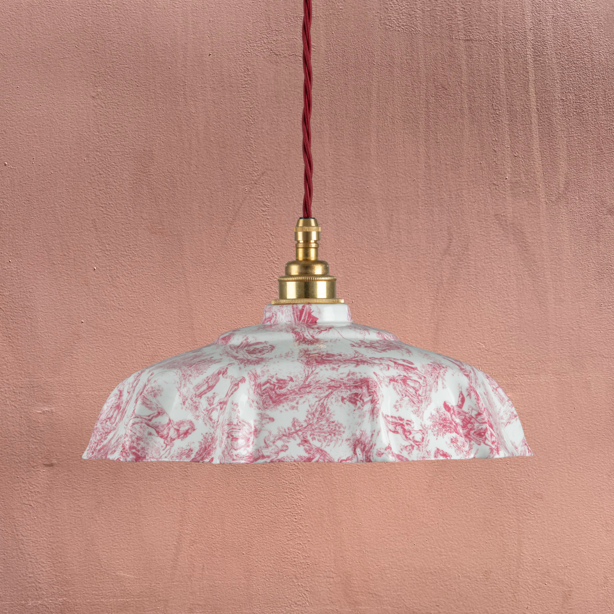 NEW Campbell Claret Toile du Jouy Pattern Pendant