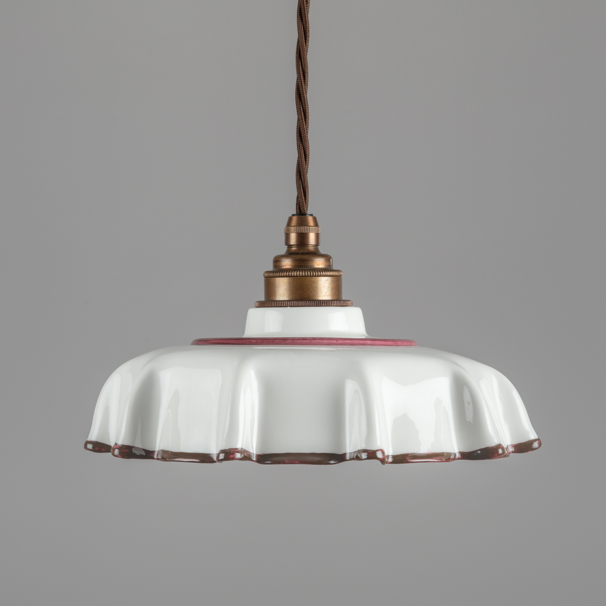 Campbell Bone China Pendant with Chocolate Hand-Painted Trim