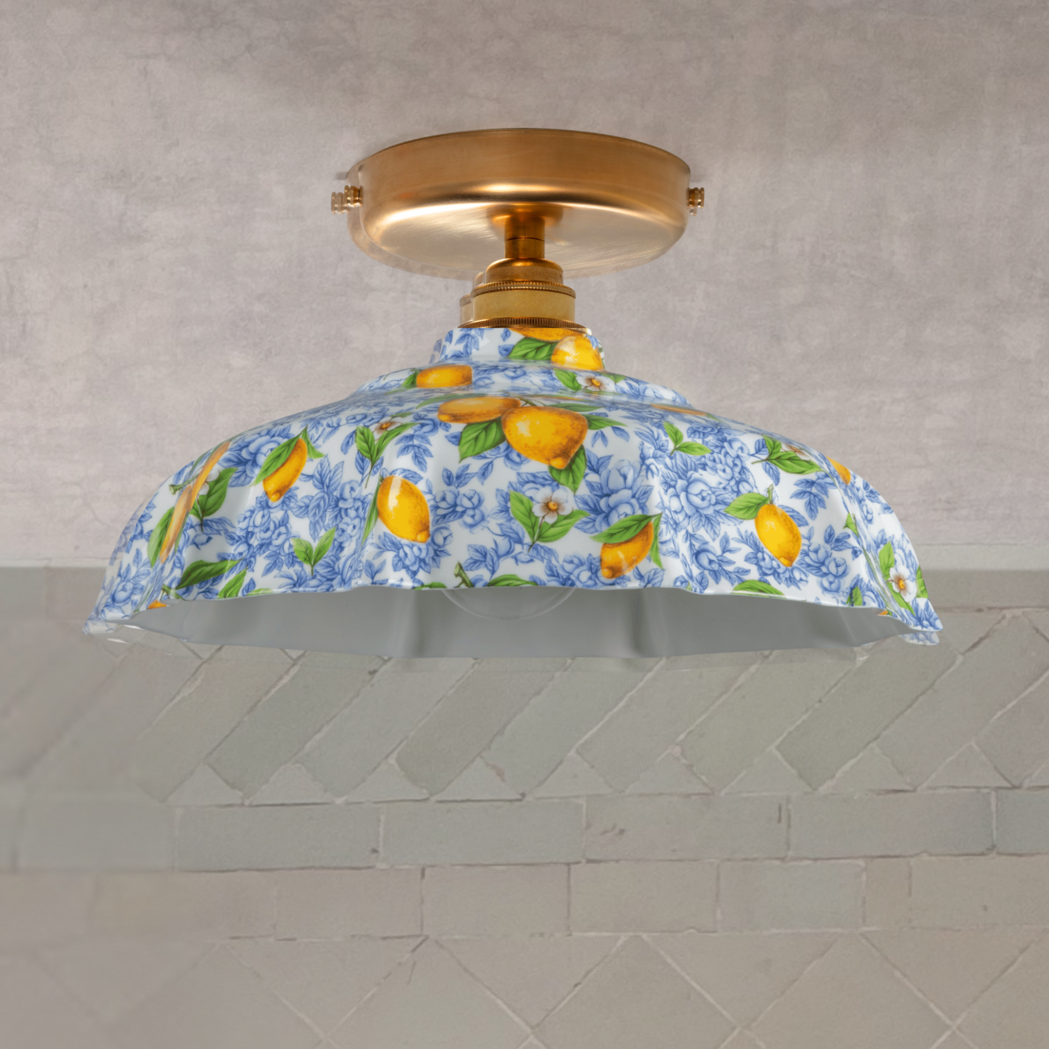 BATHROOM Citroens d'Azur Campbell Pattern Flush Mount Light