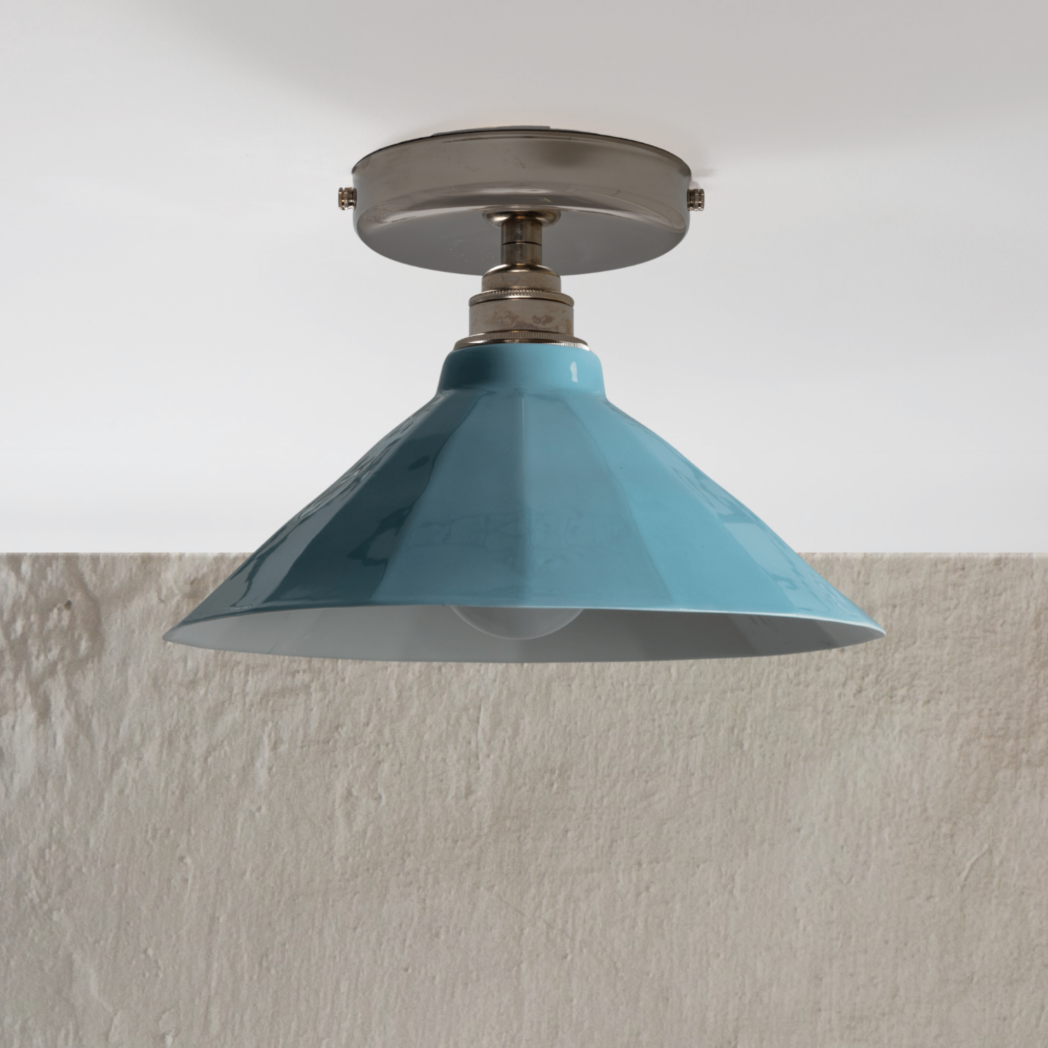 Adelaide Pale Delft Gloss Colour Flush Mount Light