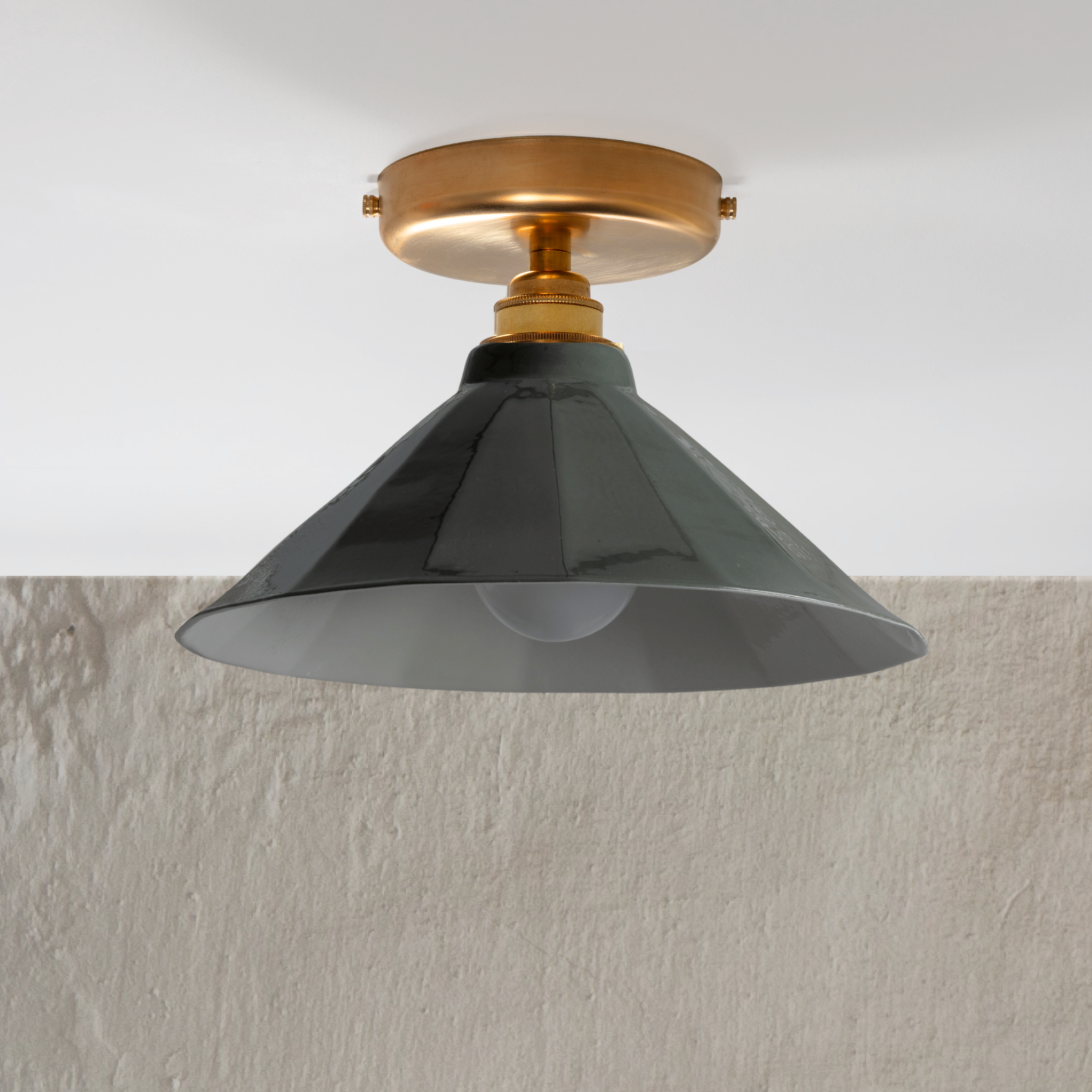 Adelaide Smoked Green Gloss Colour Flush Mount Light
