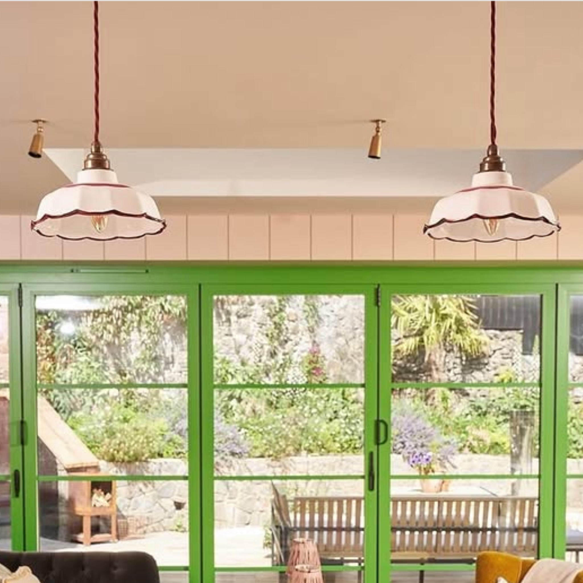 Avalon Pendant with Claret Hand-Painted Trim