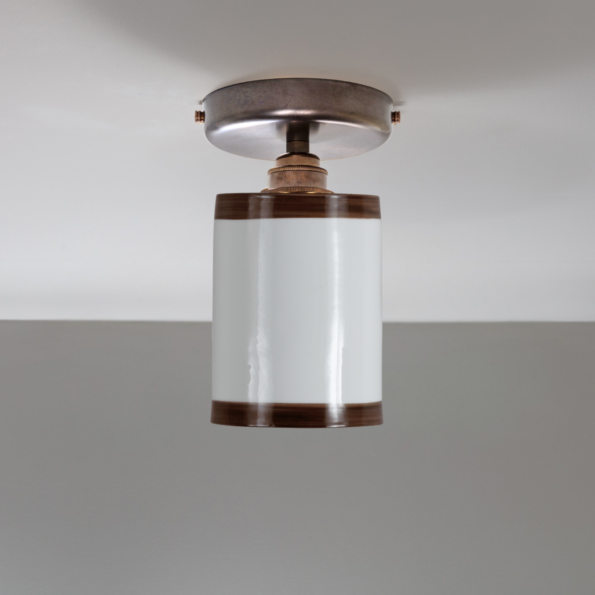 Small Bradwell Chocolate Trim Flush Mount Light
