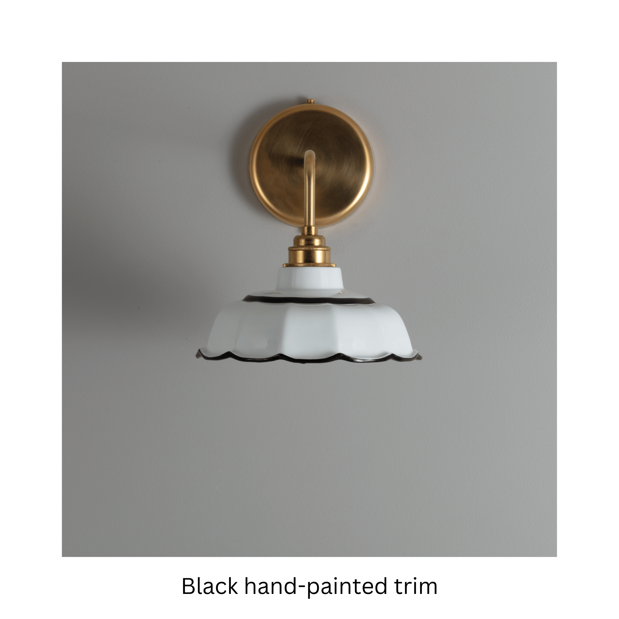 BATHROOM Black Avalon Hand-painted Trim Wall Light