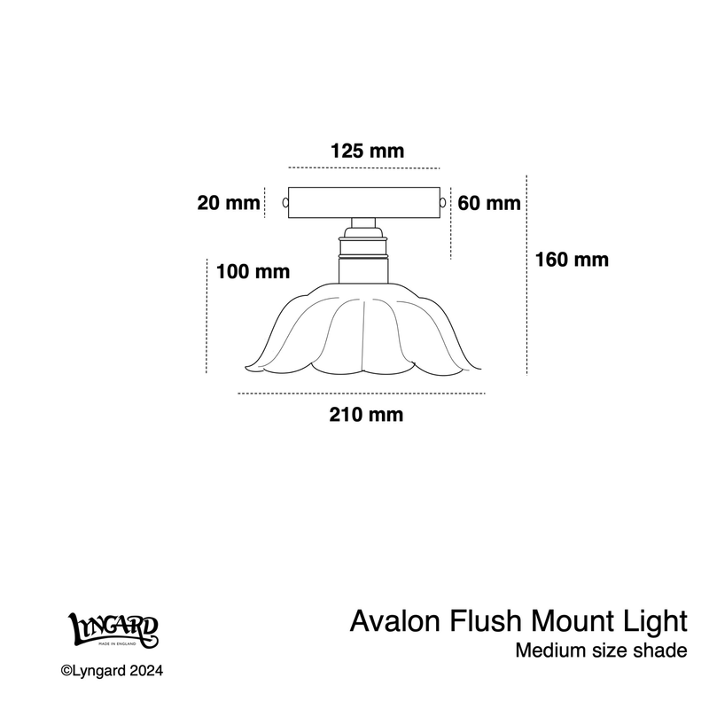 Avalon Pea Green Hand-painted Trim Flush Mount Light specifications