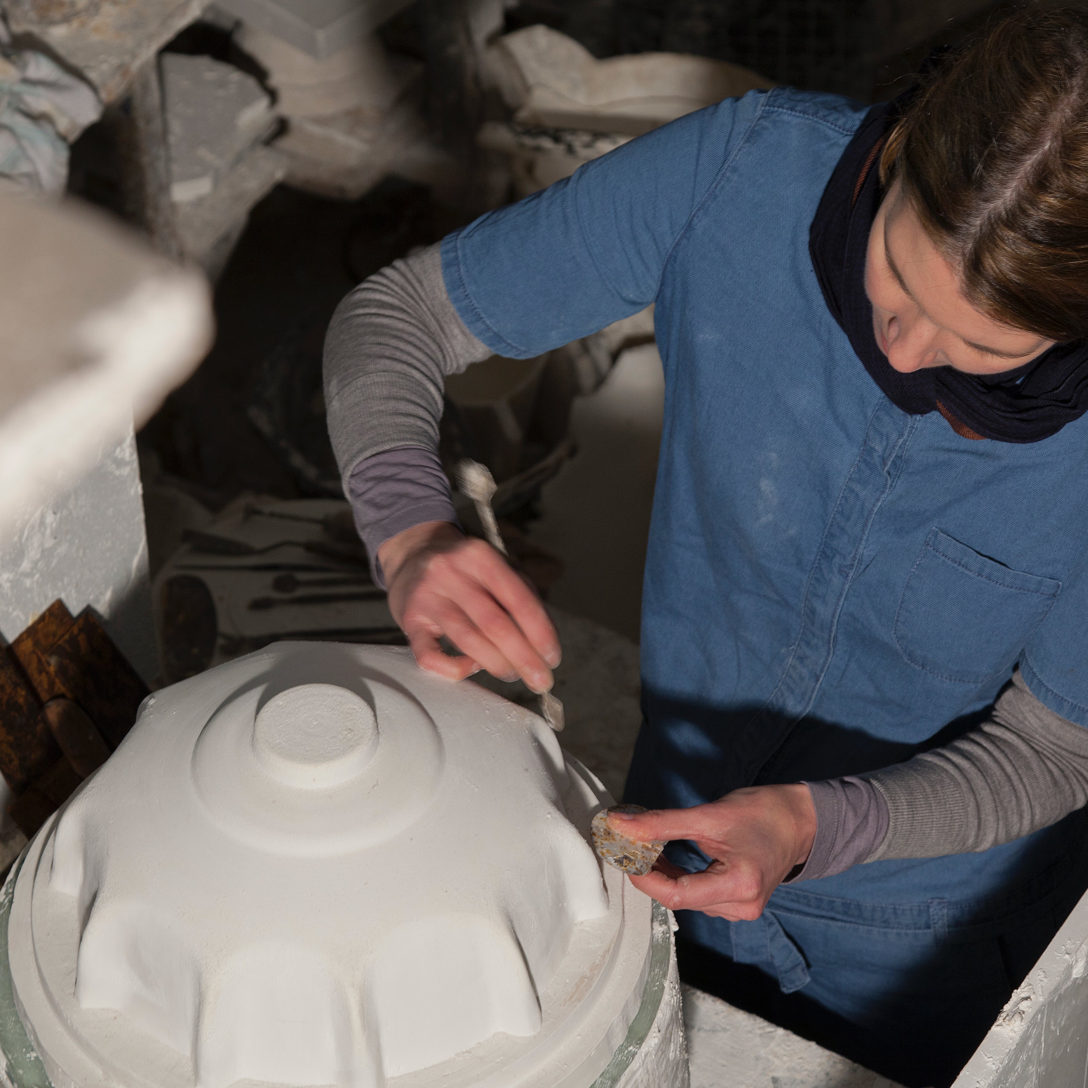 Campbell Bone China Wall Light with Chocolate Hand-Painted Trim