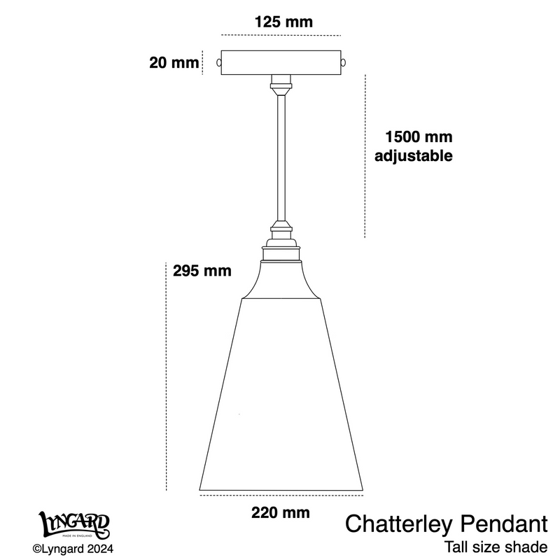 Chatterley Lustred Pendant specifications