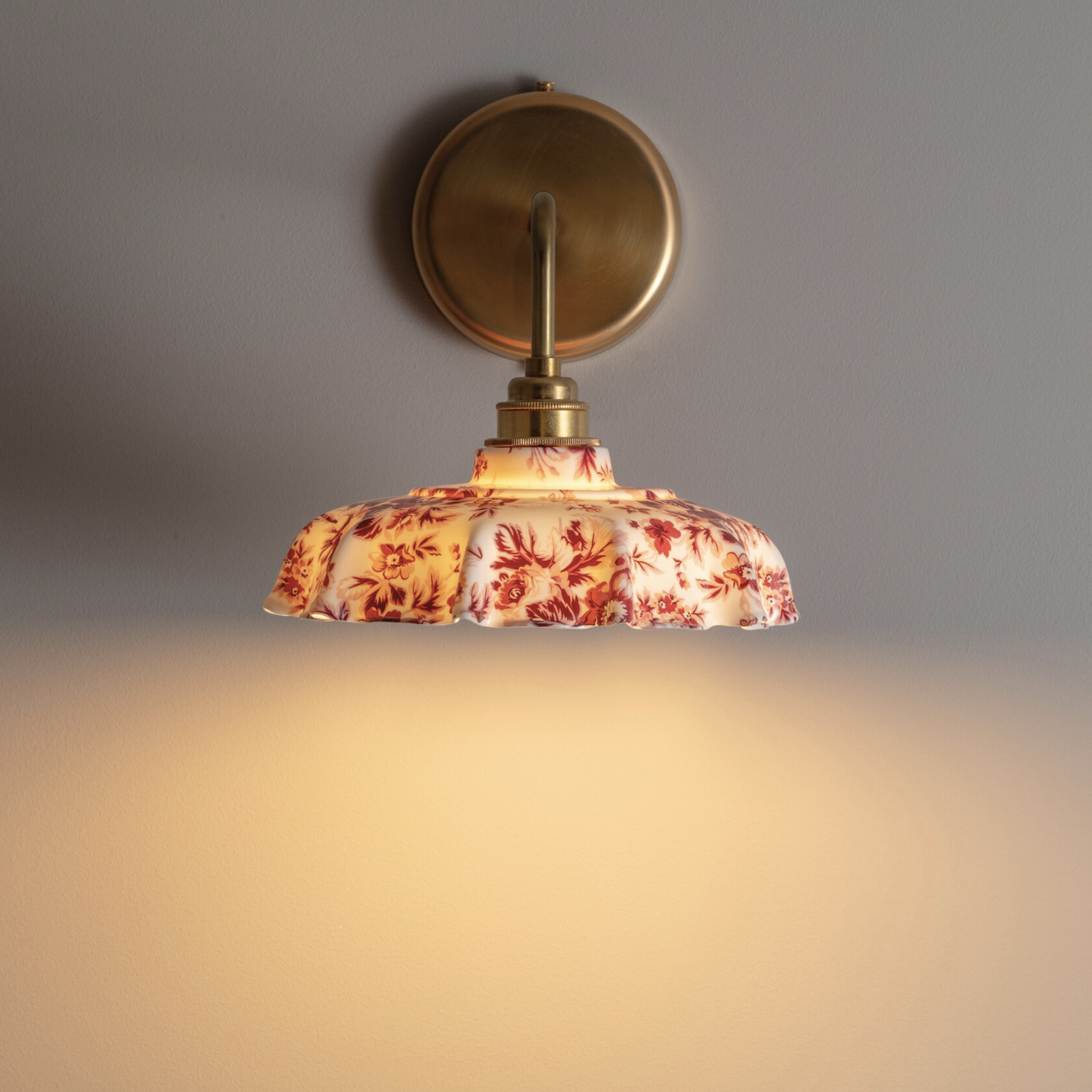 Campbell Claret Epoque Florale Pattern Wall Light