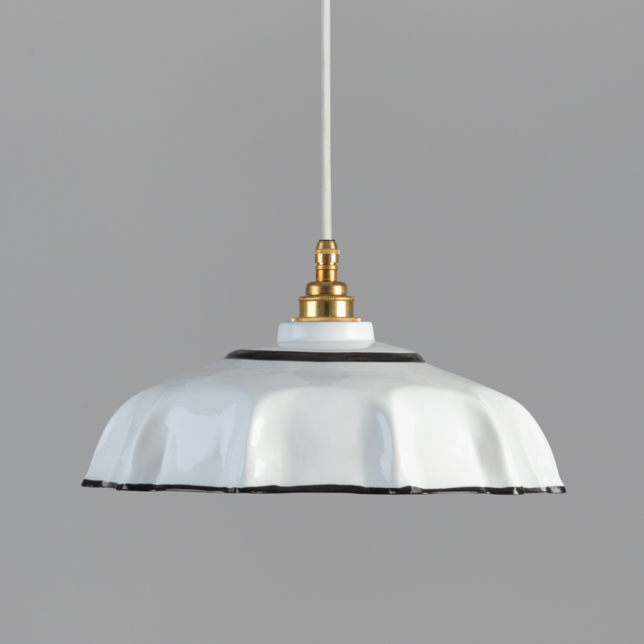 Campbell Fine Bone China Pendant with Black Hand-Painted Trim