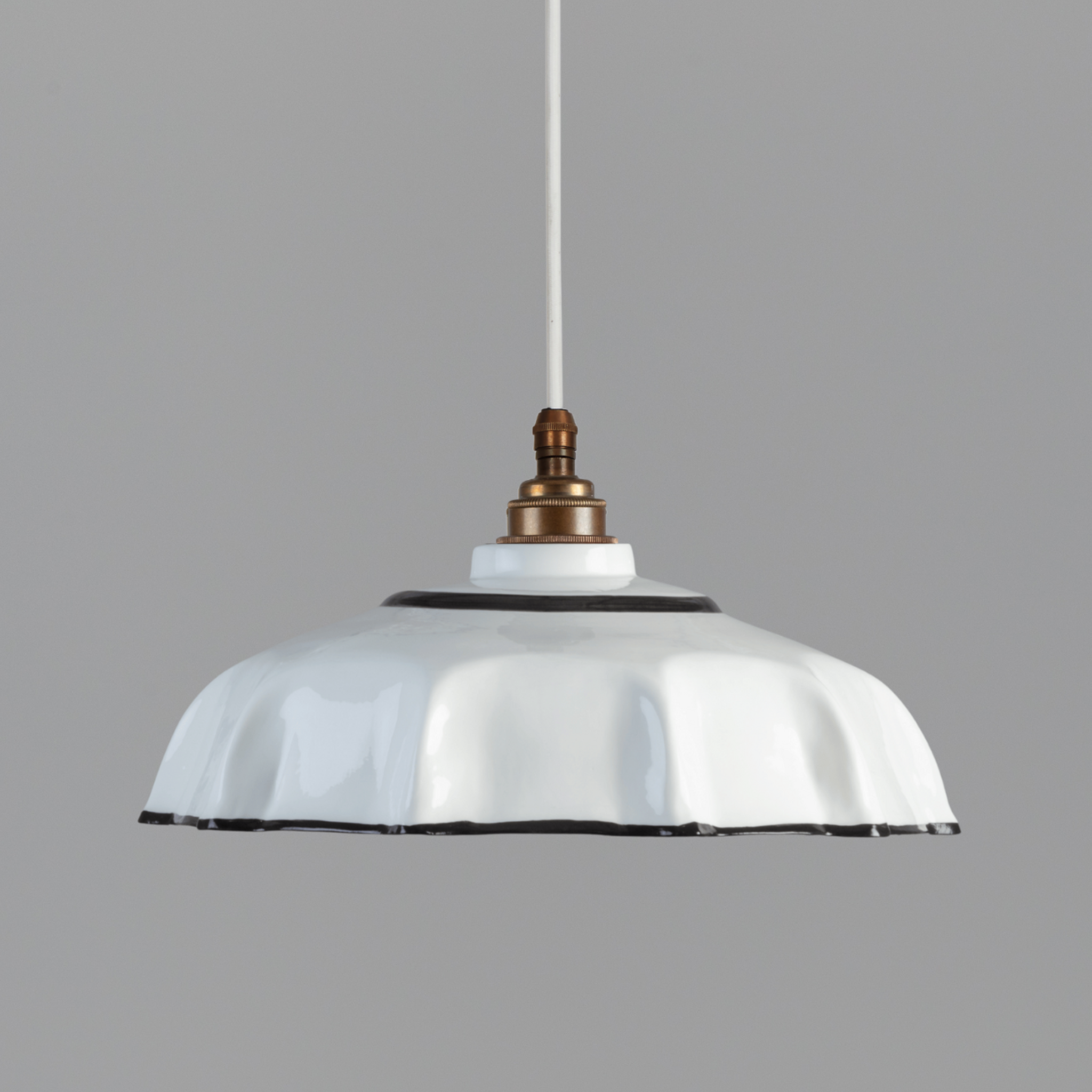 Campbell Fine Bone China Pendant with Black Hand-Painted Trim