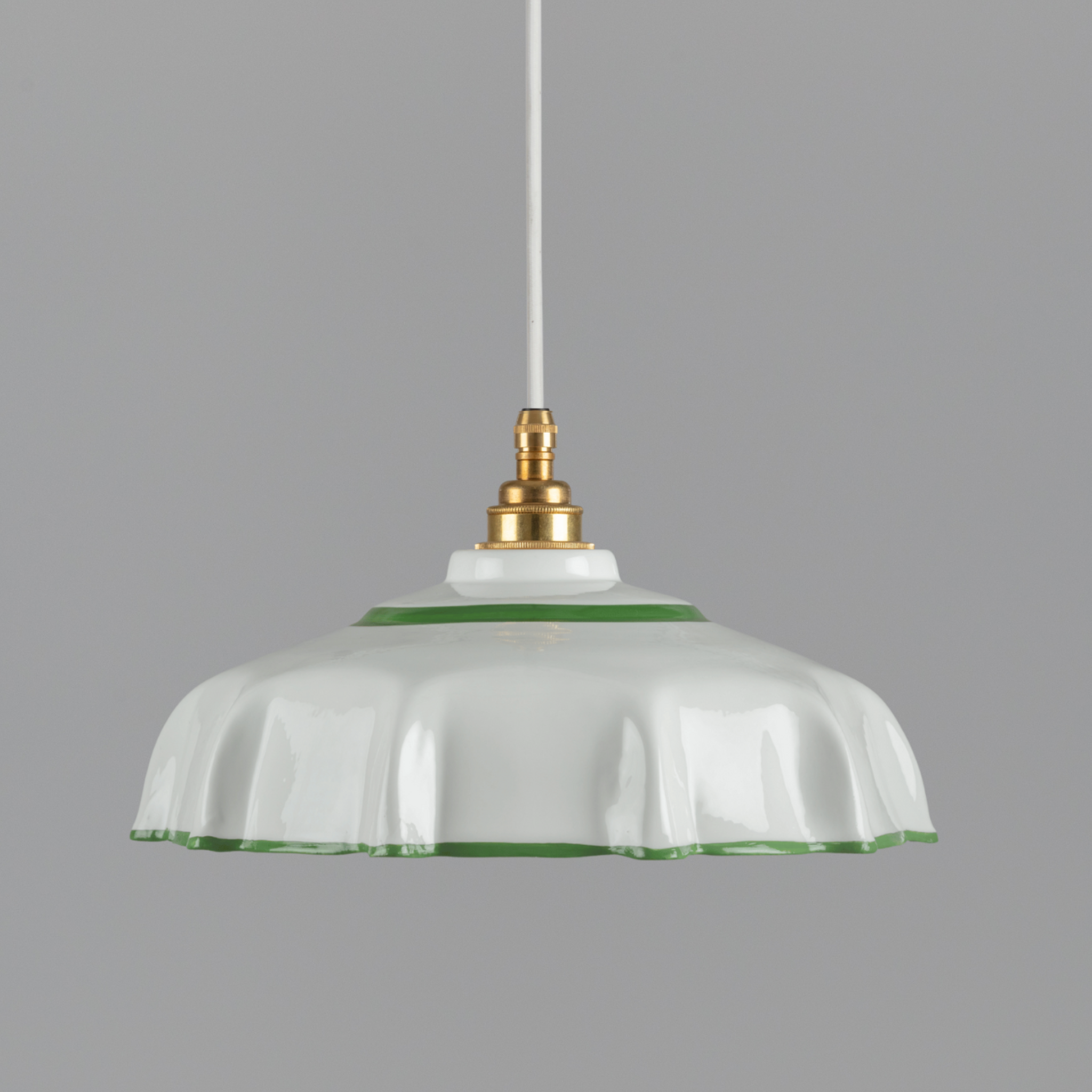 Campbell Hand-painted Pea Green Trim Pendant