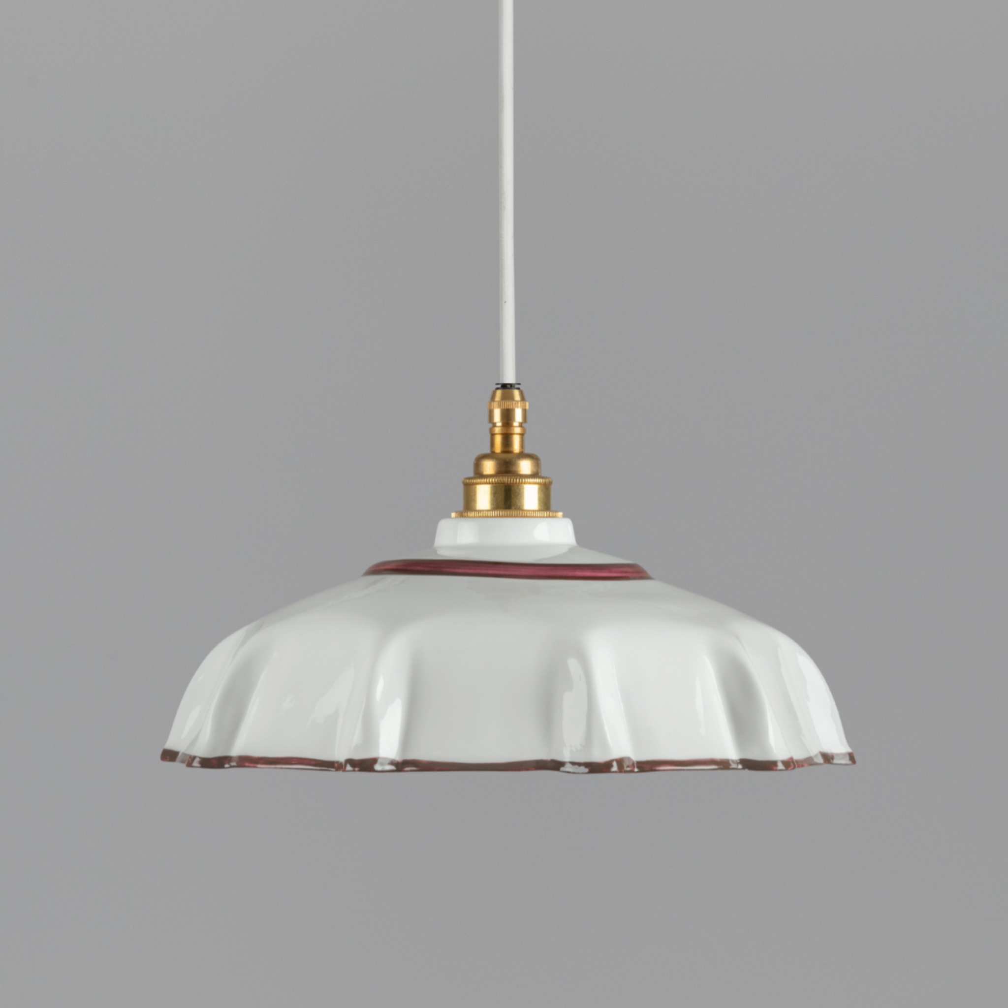 Campbell Bone China Pendant with Chocolate Hand-Painted Trim