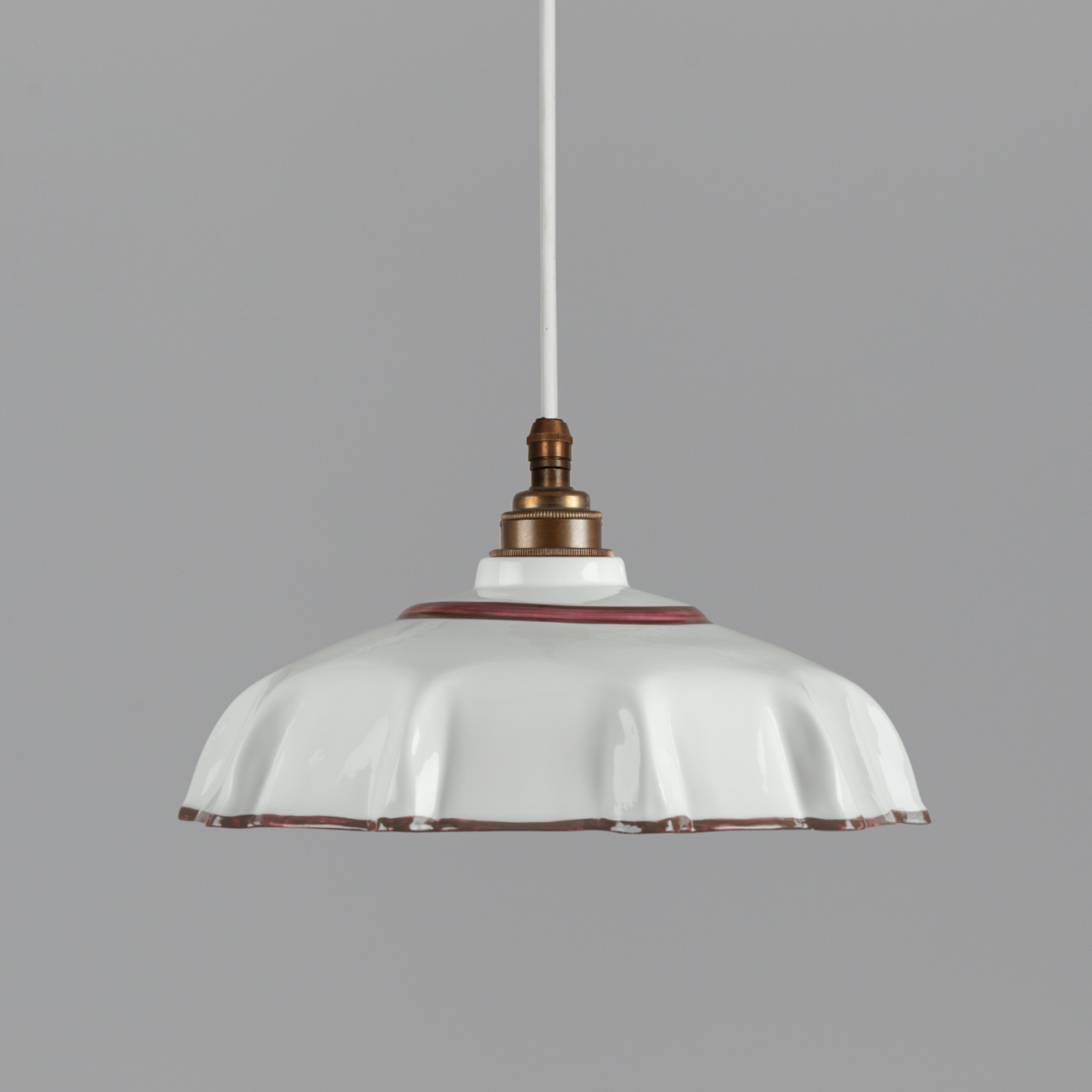 Campbell Bone China Pendant with Chocolate Hand-Painted Trim