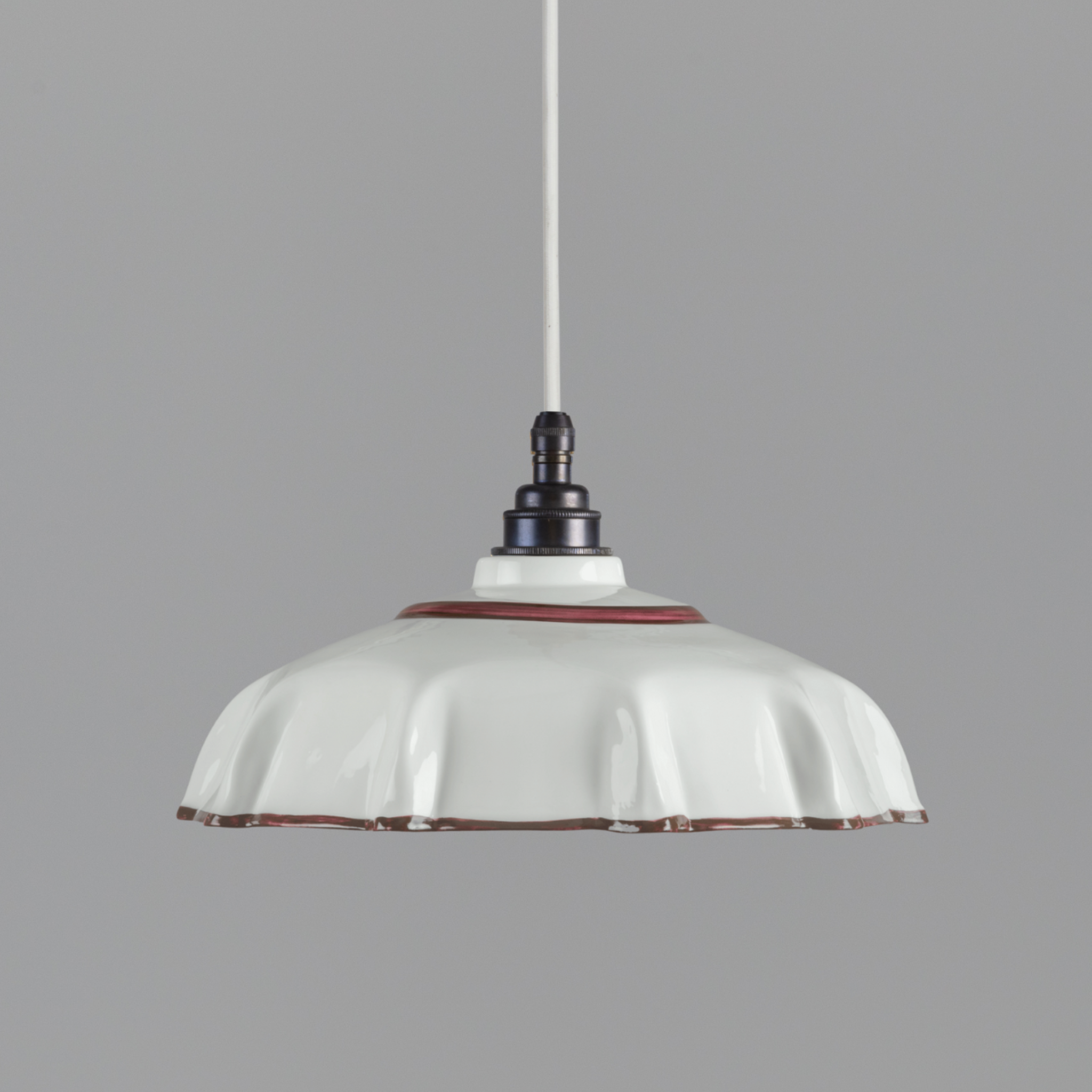 Campbell Bone China Pendant with Chocolate Hand-Painted Trim