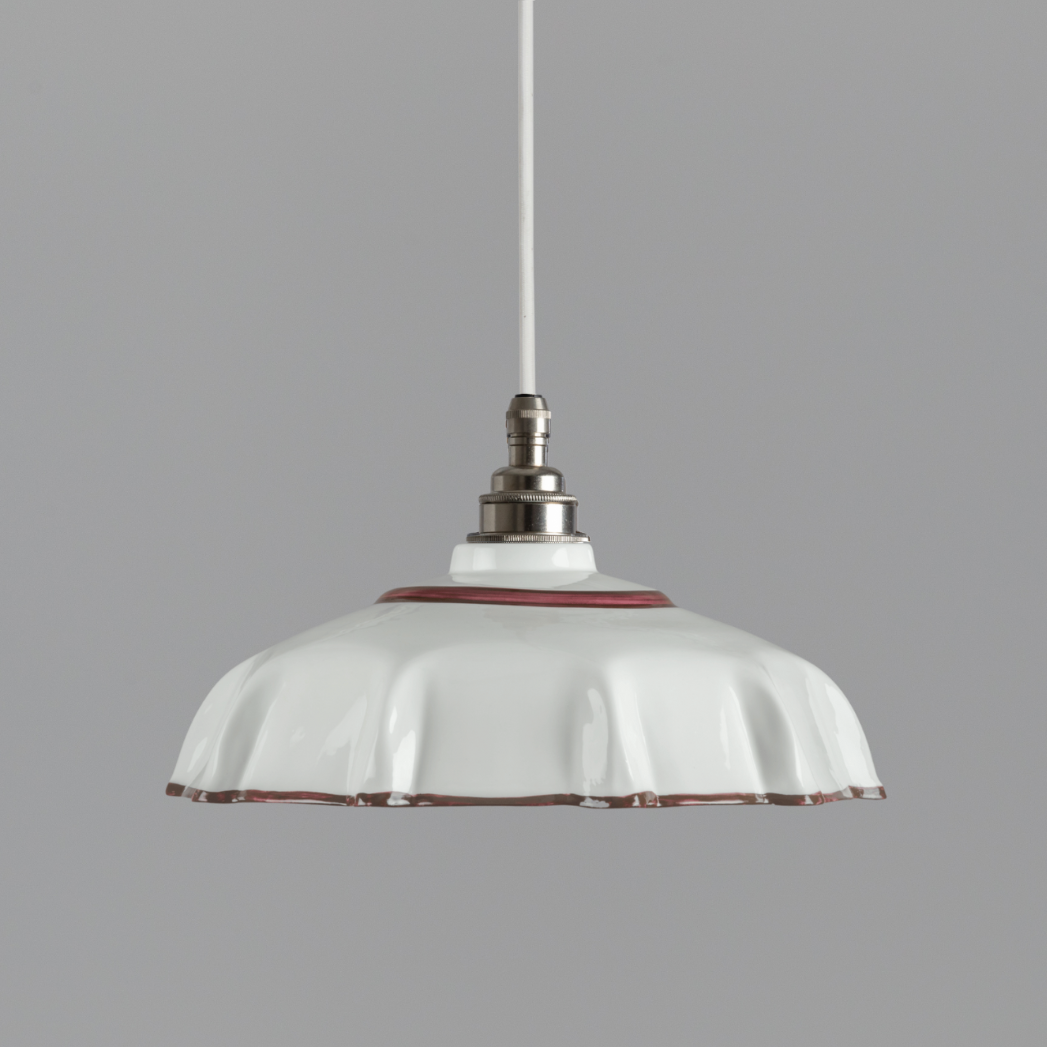 Campbell Bone China Pendant with Chocolate Hand-Painted Trim