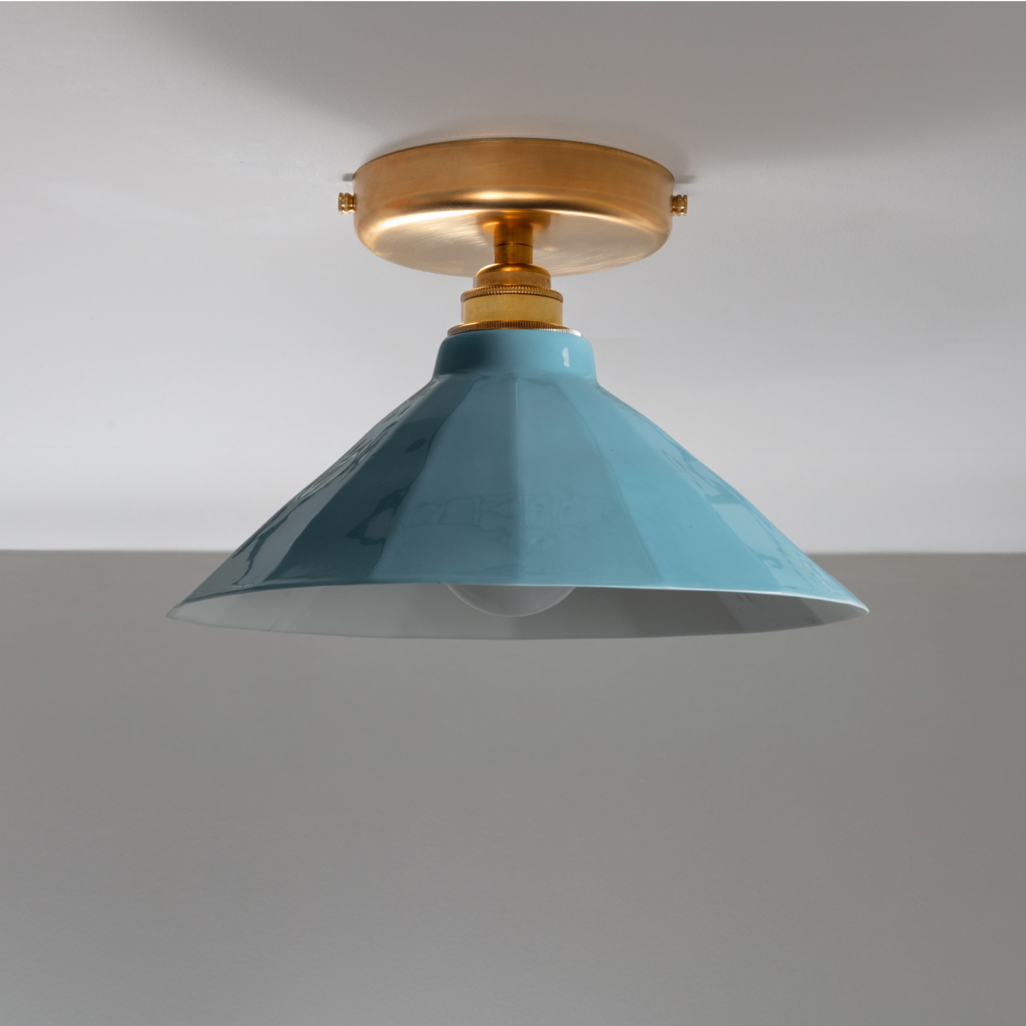 Adelaide Pale Delft Gloss Colour Flush Mount Light