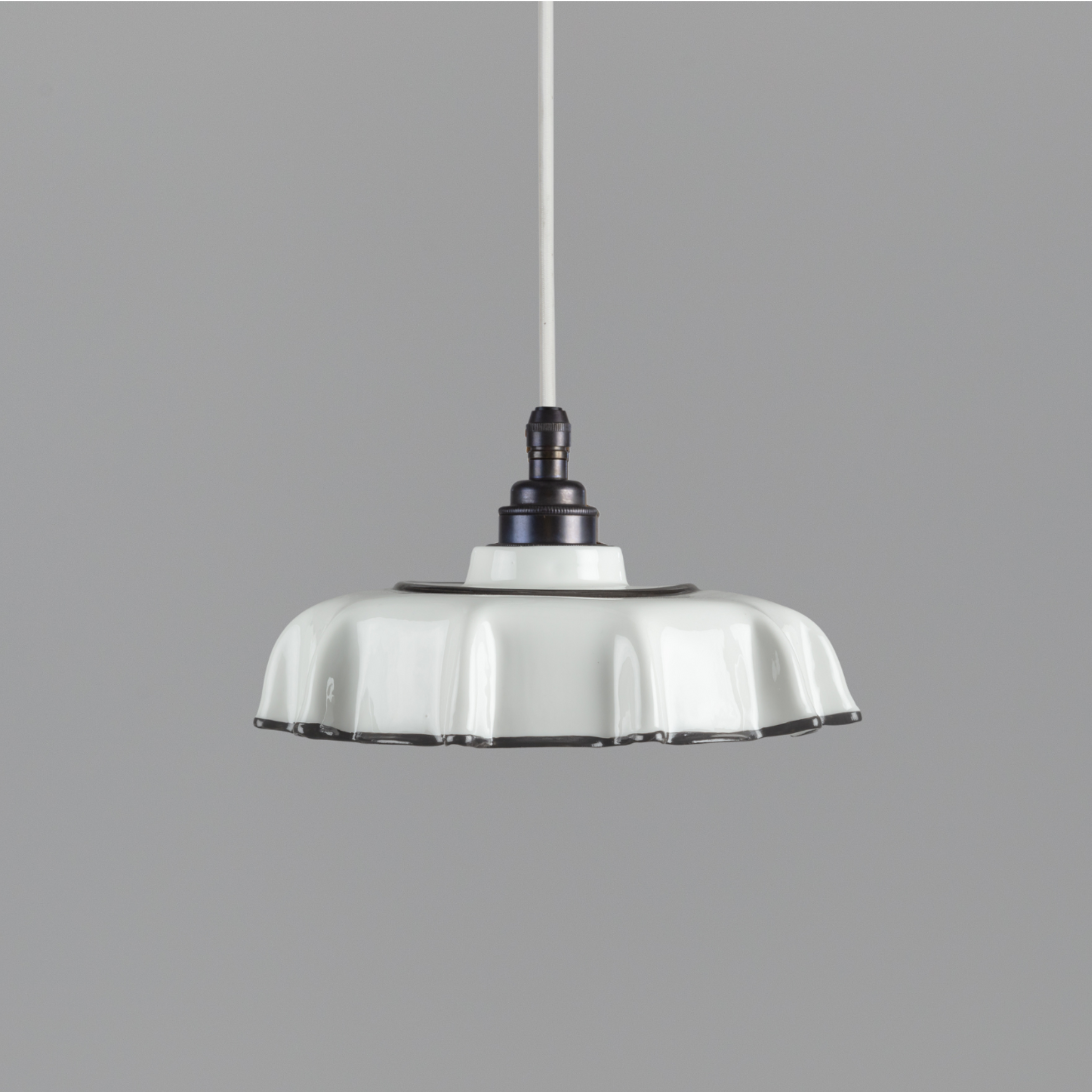 Campbell Fine Bone China Pendant with Black Hand-Painted Trim