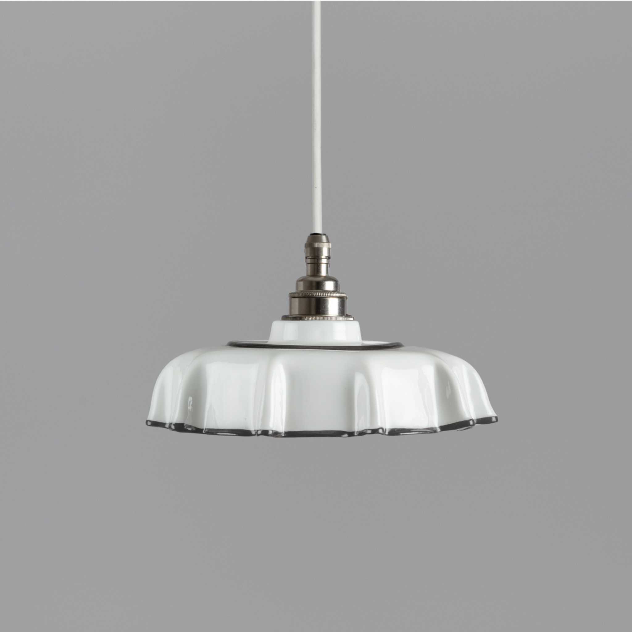 Campbell Fine Bone China Pendant with Black Hand-Painted Trim