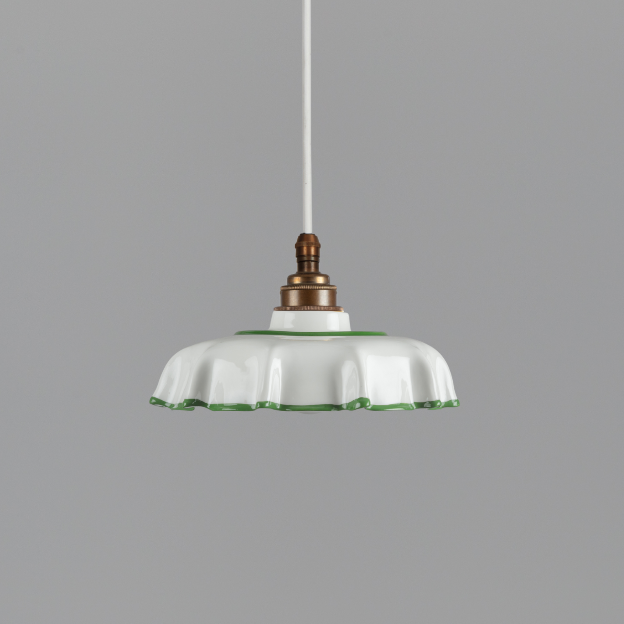 Campbell Hand-painted Pea Green Trim Pendant